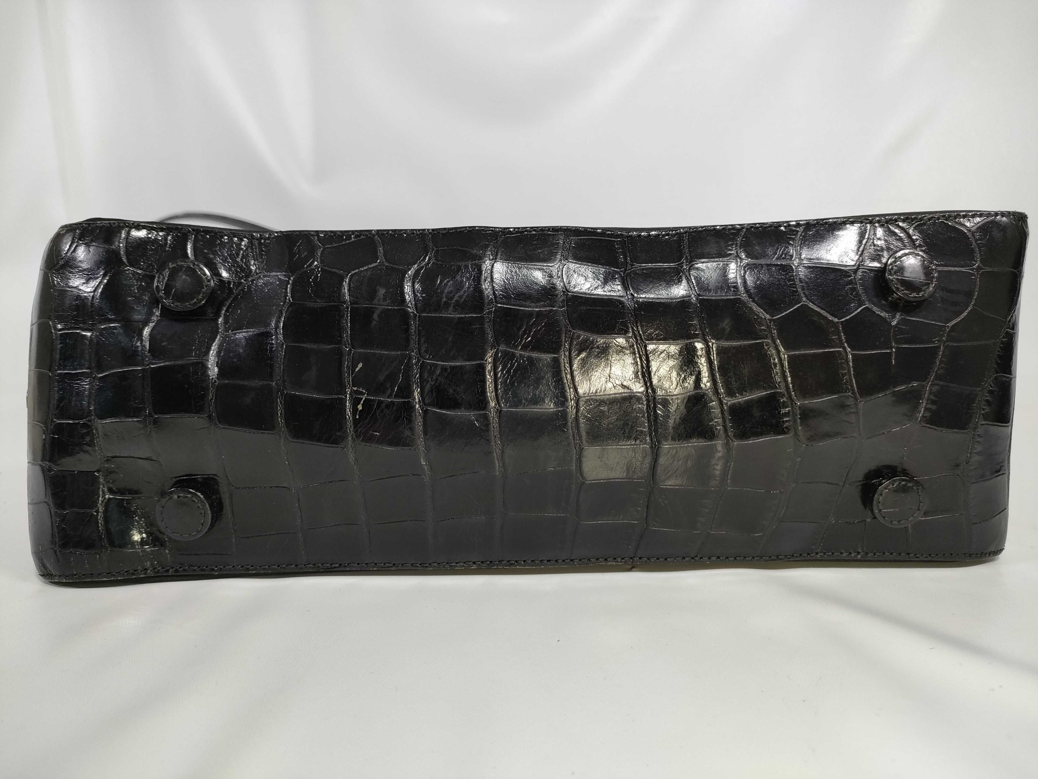 Nylon Crocodile Embossed Tote Shoulder Bag — view 7