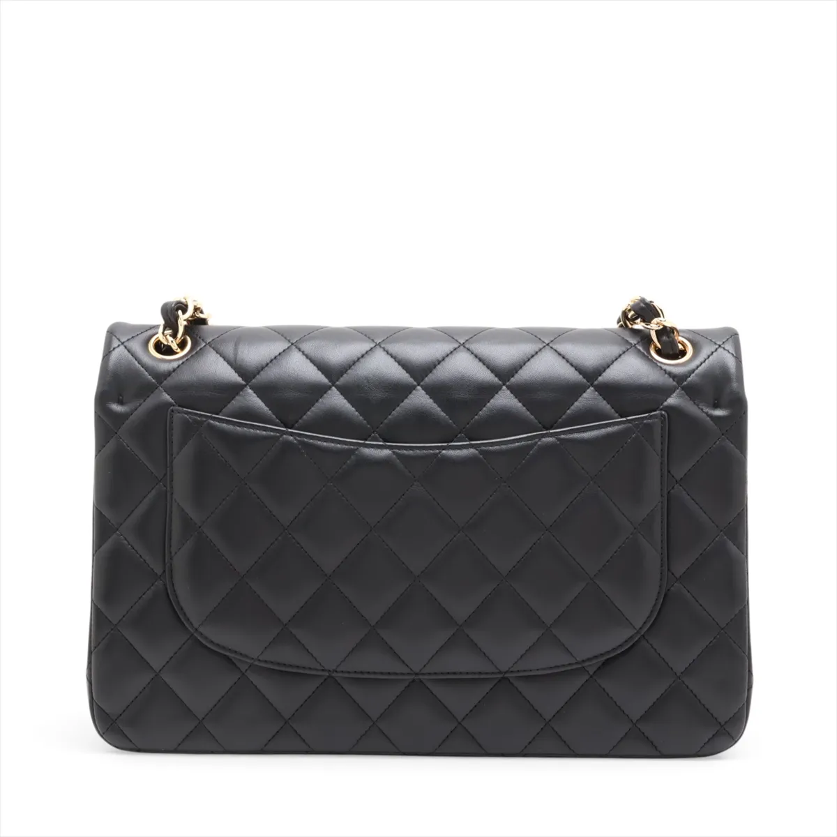 Large Matelassé 30 Lambskin Double Flap Double Chain Bag, Black with Gold Hardware, Serial Number 18792849 (Serial Number in the 18 range) — view 2