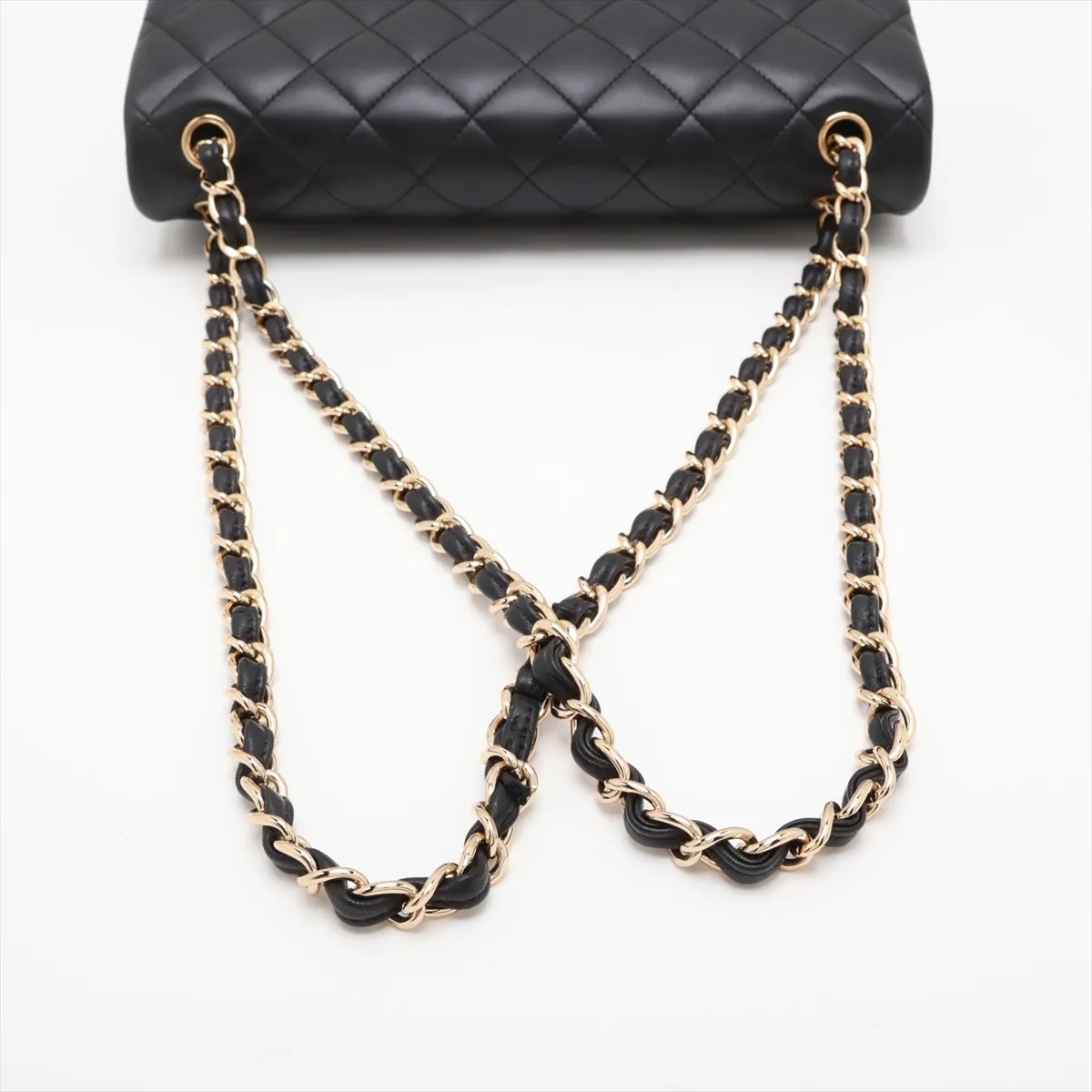 Large Matelassé 30 Lambskin Double Flap Double Chain Bag, Black with Gold Hardware, Serial Number 18792849 (Serial Number in the 18 range) — view 5