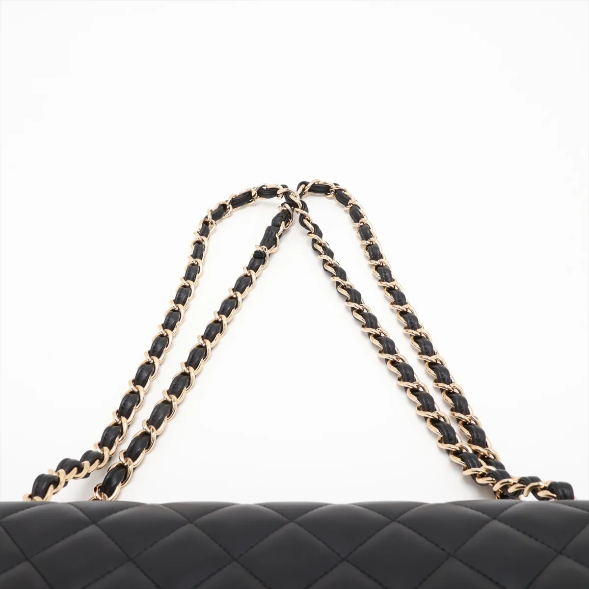 Large Matelassé 30 Lambskin Double Flap Double Chain Bag, Black with Gold Hardware, Serial Number 18792849 (Serial Number in the 18 range) — view 6