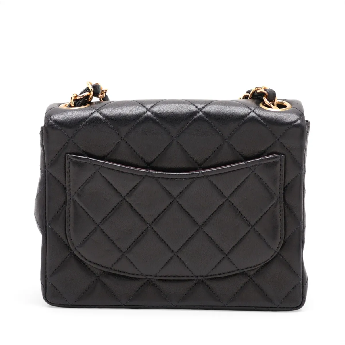 Mini Matelassé 17 Lambskin Single Flap Single Chain Bag, Black with Gold Hardware, 6520902, Series 6, A01115 — view 2