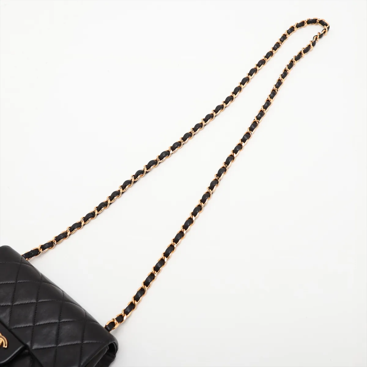 Mini Matelassé 17 Lambskin Single Flap Single Chain Bag, Black with Gold Hardware, 6520902, Series 6, A01115 — view 5