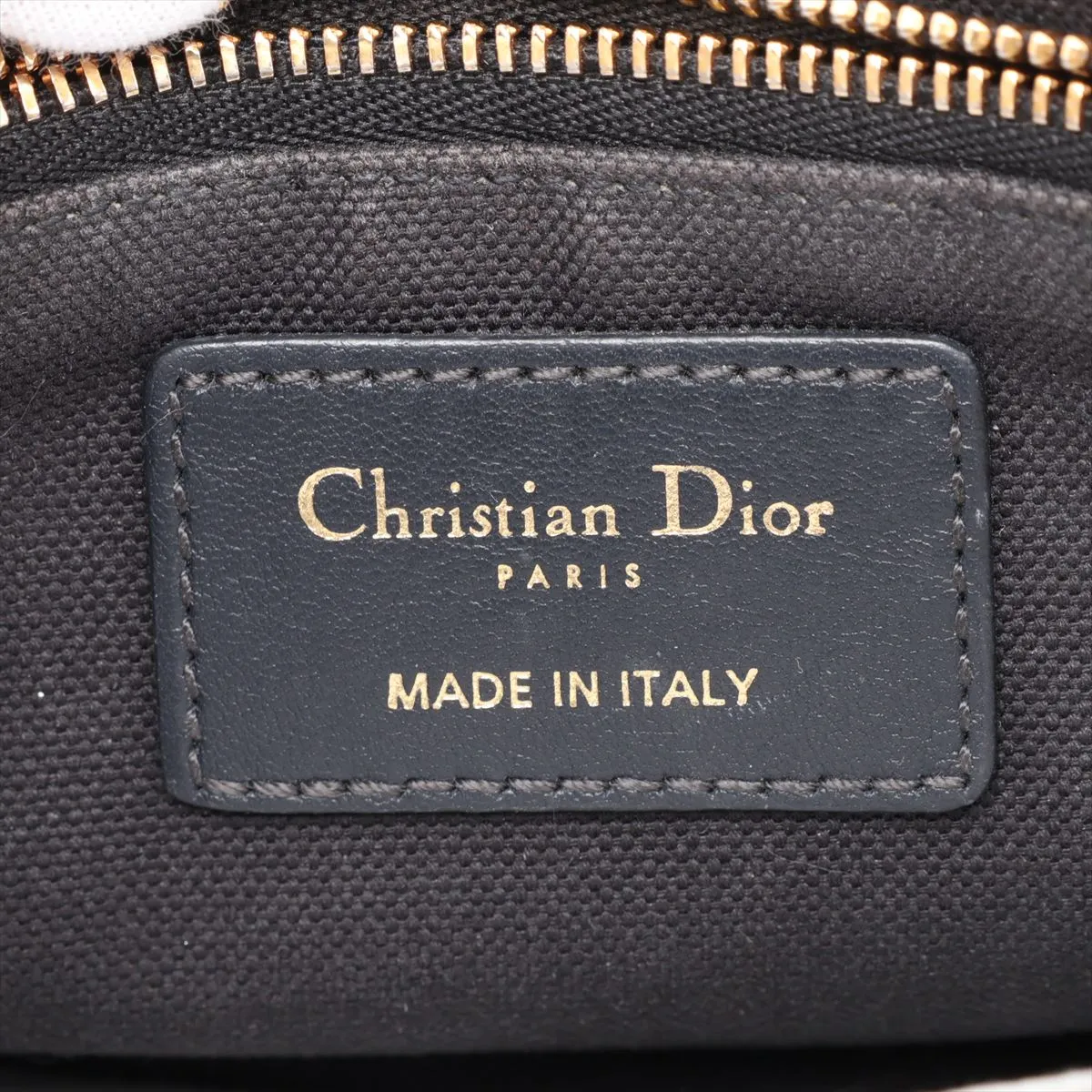 Oblique Canvas x Leather Chain Wallet, Navy — view 9
