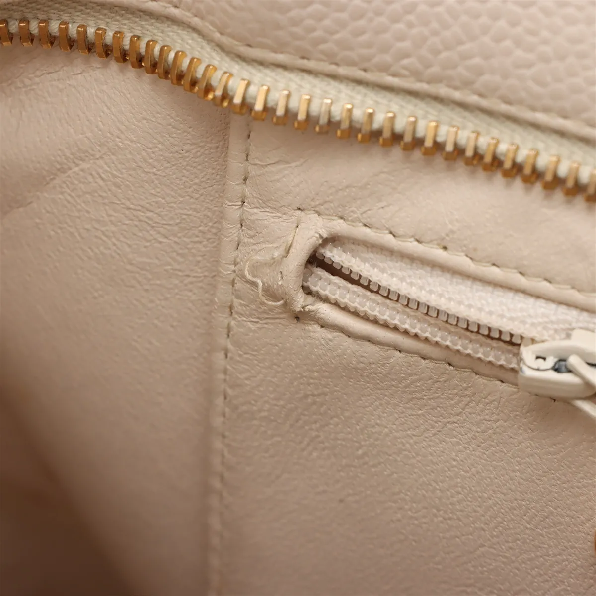 Reissue Caviar Skin Tote Bag, Beige with Gold Hardware, 4826250, Series 4 — view 14