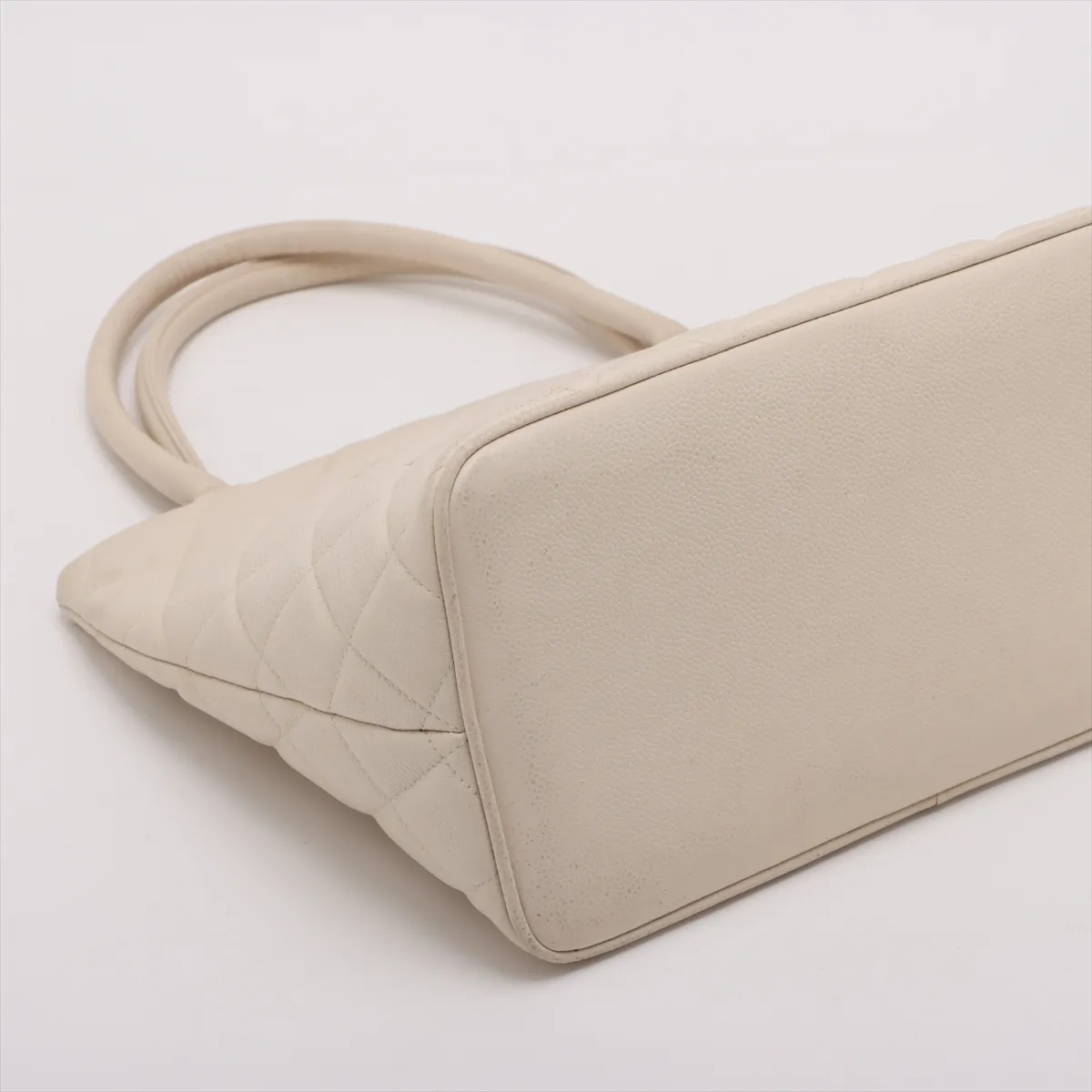 Reissue Caviar Skin Tote Bag, Beige with Gold Hardware, 4826250, Series 4 — view 4