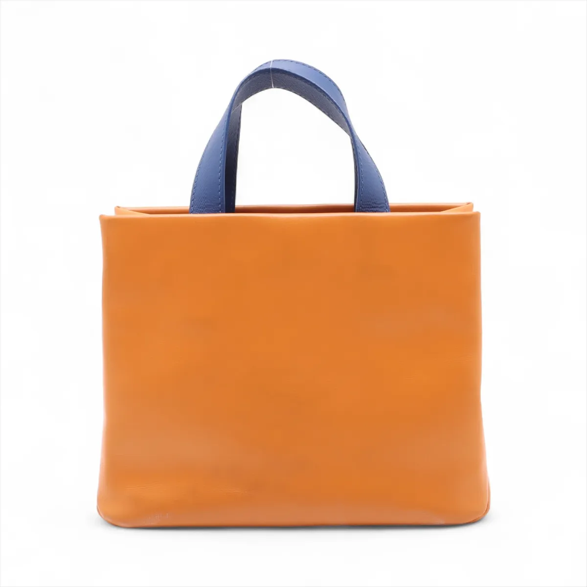 Logo x Leather Shopper Tote MINI M15237 Orange x Blue (RFID detected) — view 2