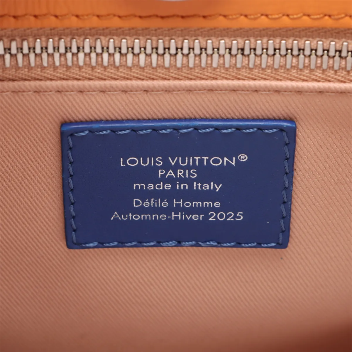Logo x Leather Shopper Tote MINI M15237 Orange x Blue (RFID detected) — view 12