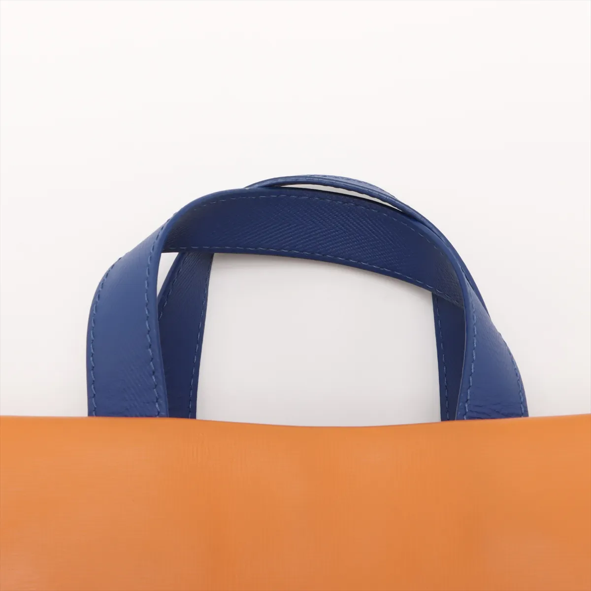 Logo x Leather Shopper Tote MINI M15237 Orange x Blue (RFID detected) — view 6
