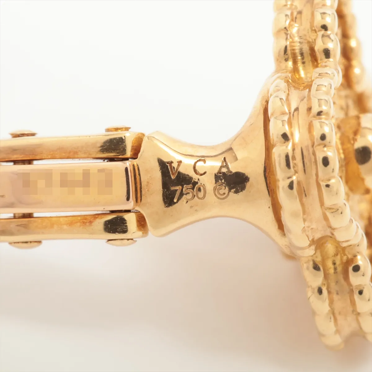 Vintage Alhambra Earrings, 750 (Yellow Gold), 8.8g, CL47449. Post — view 5