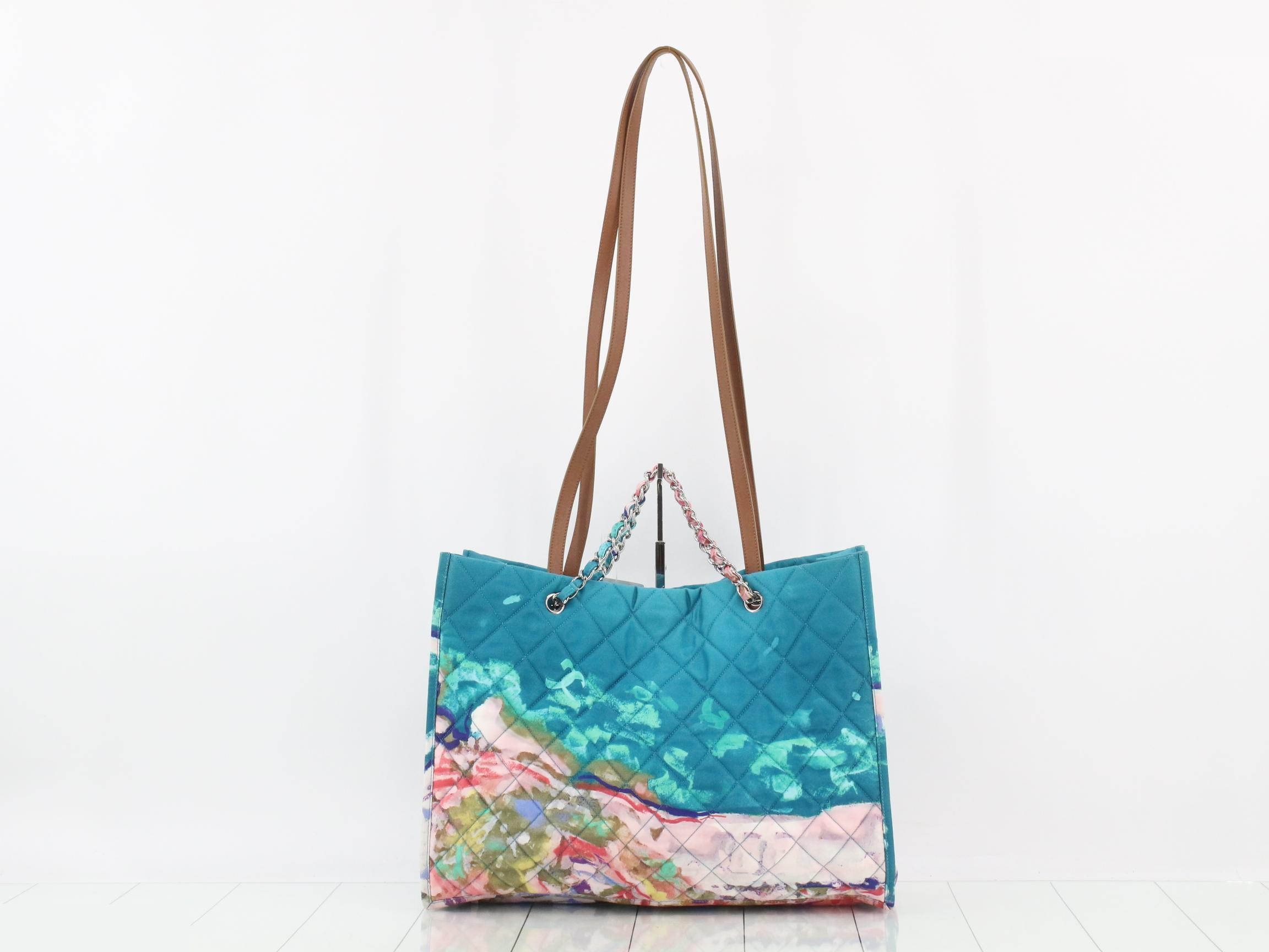 Graffiti Watercolor Chain Tote Bag, Nylon Canvas — view 2