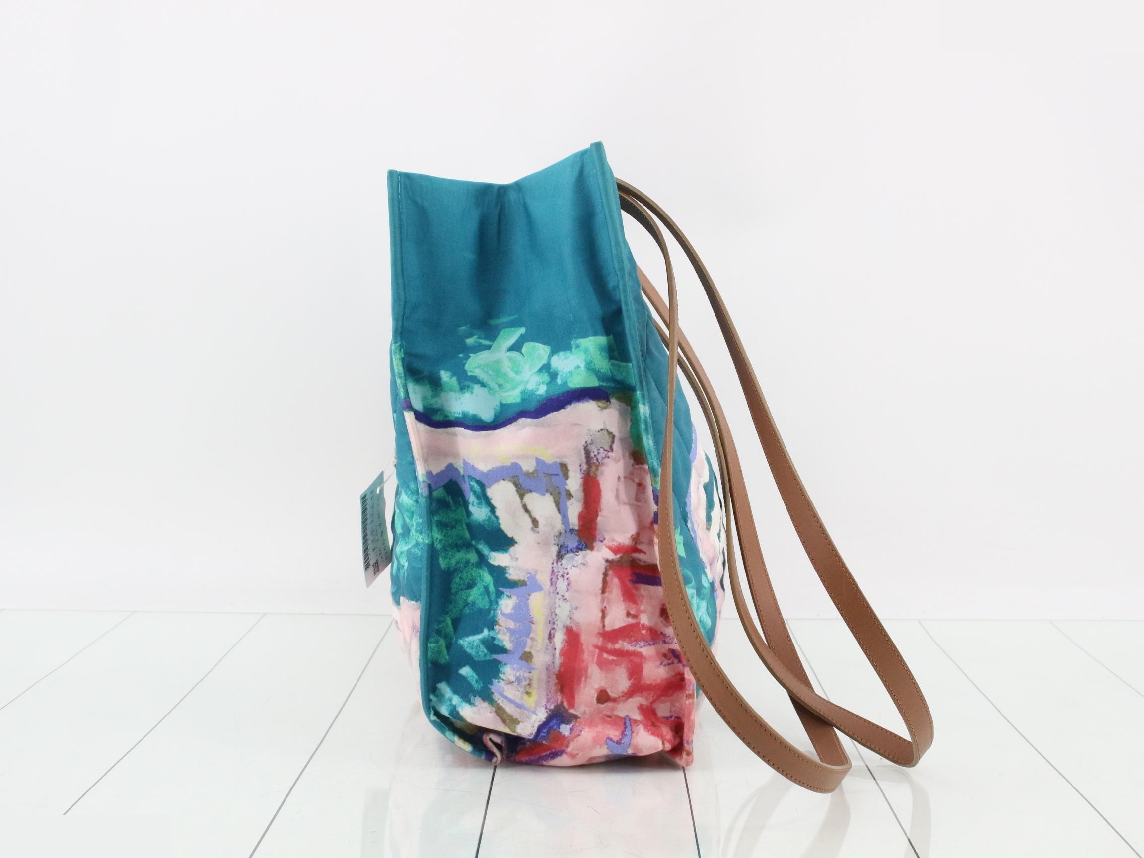 Graffiti Watercolor Chain Tote Bag, Nylon Canvas — view 4