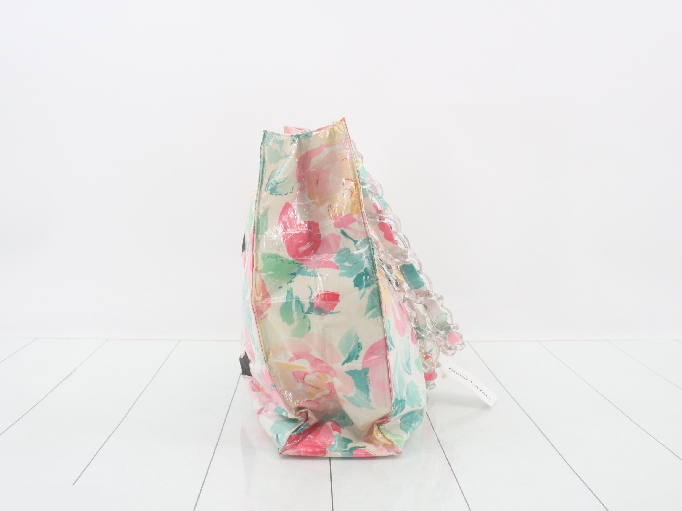 Large Coco Mark Vinyl Plastic Chain Tote Bag — view 4
