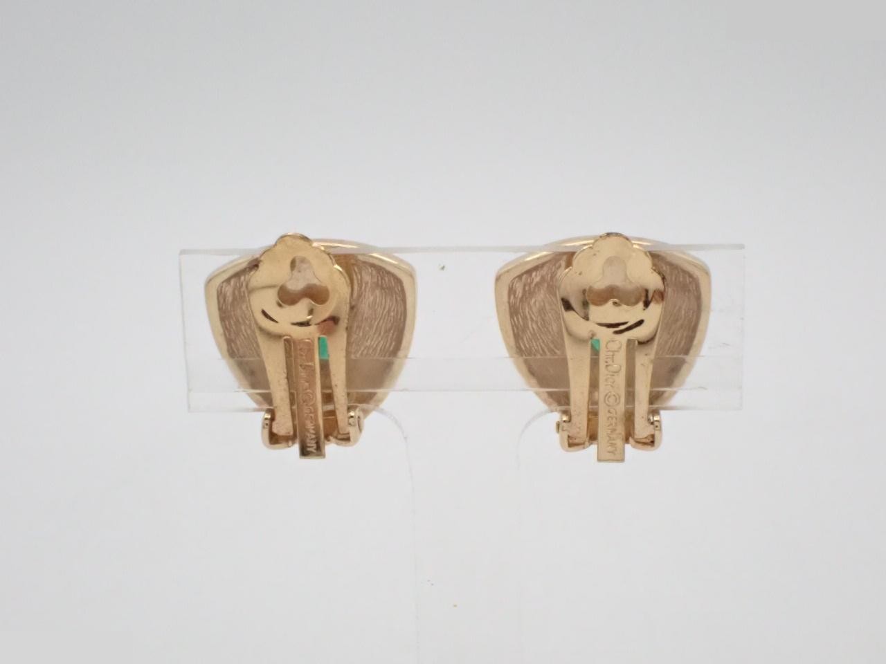 Colored stone rhinestone earrings — view 2