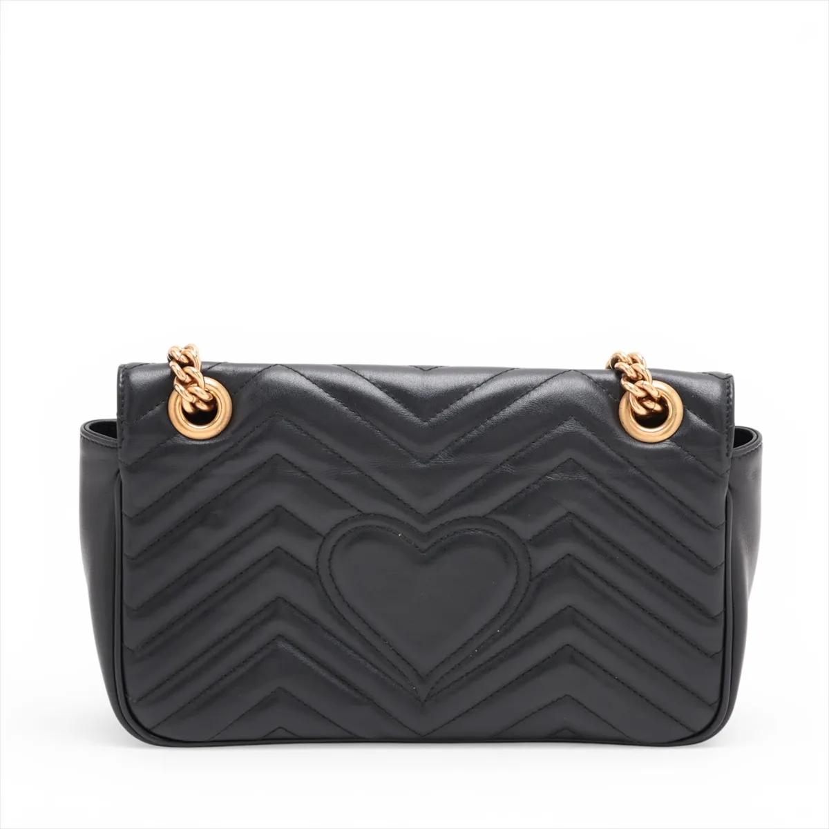 GG Marmont Leather Chain Shoulder Bag, Black, 443497 — view 2