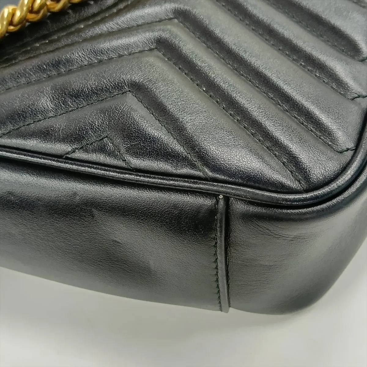 GG Marmont Leather Chain Shoulder Bag, Black, 443497 — view 11