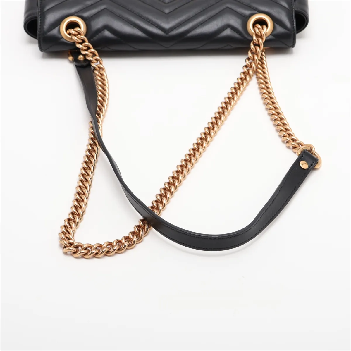 GG Marmont Leather Chain Shoulder Bag, Black, 443497 — view 5