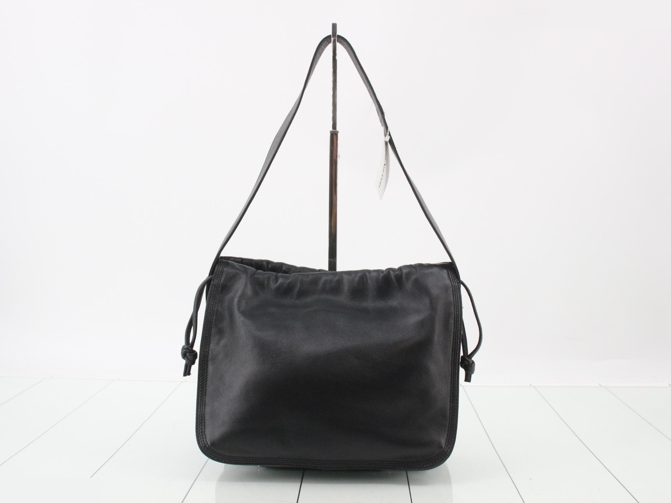 Anagram Leather Shoulder Bag, Black — view 2