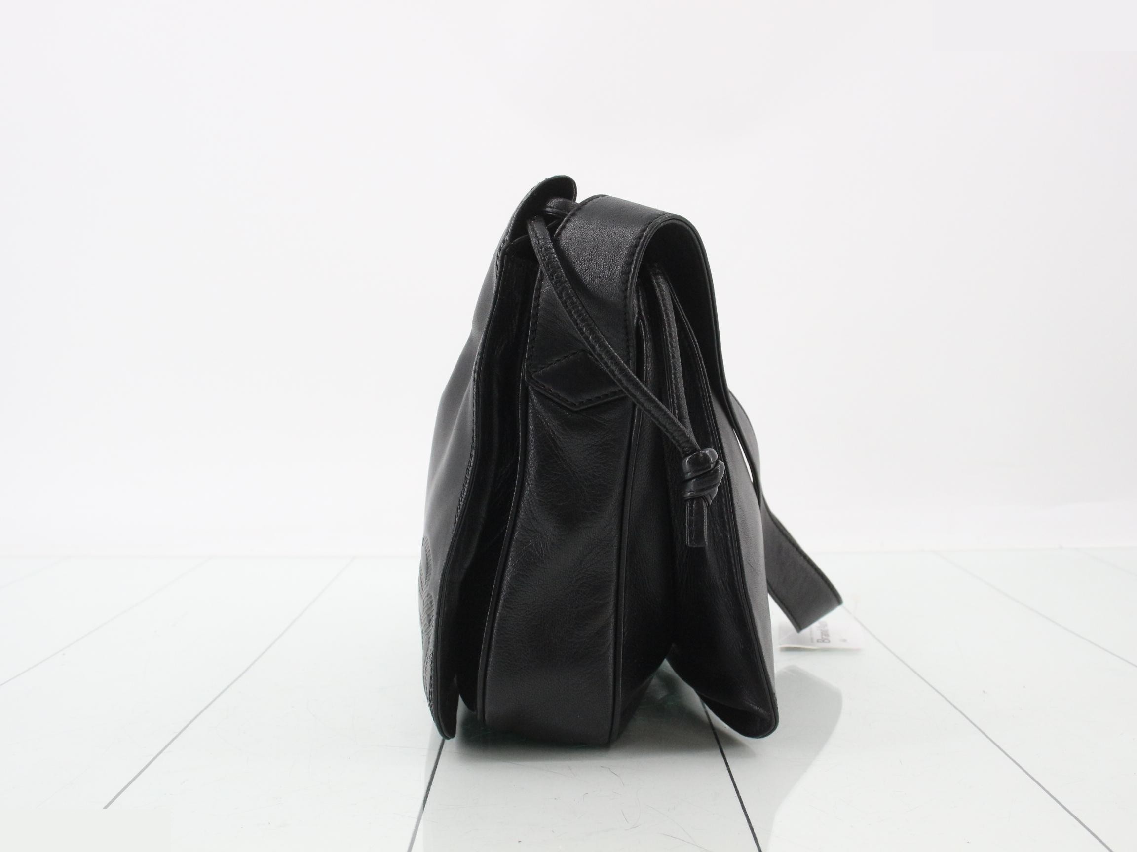 Anagram Leather Shoulder Bag, Black — view 3