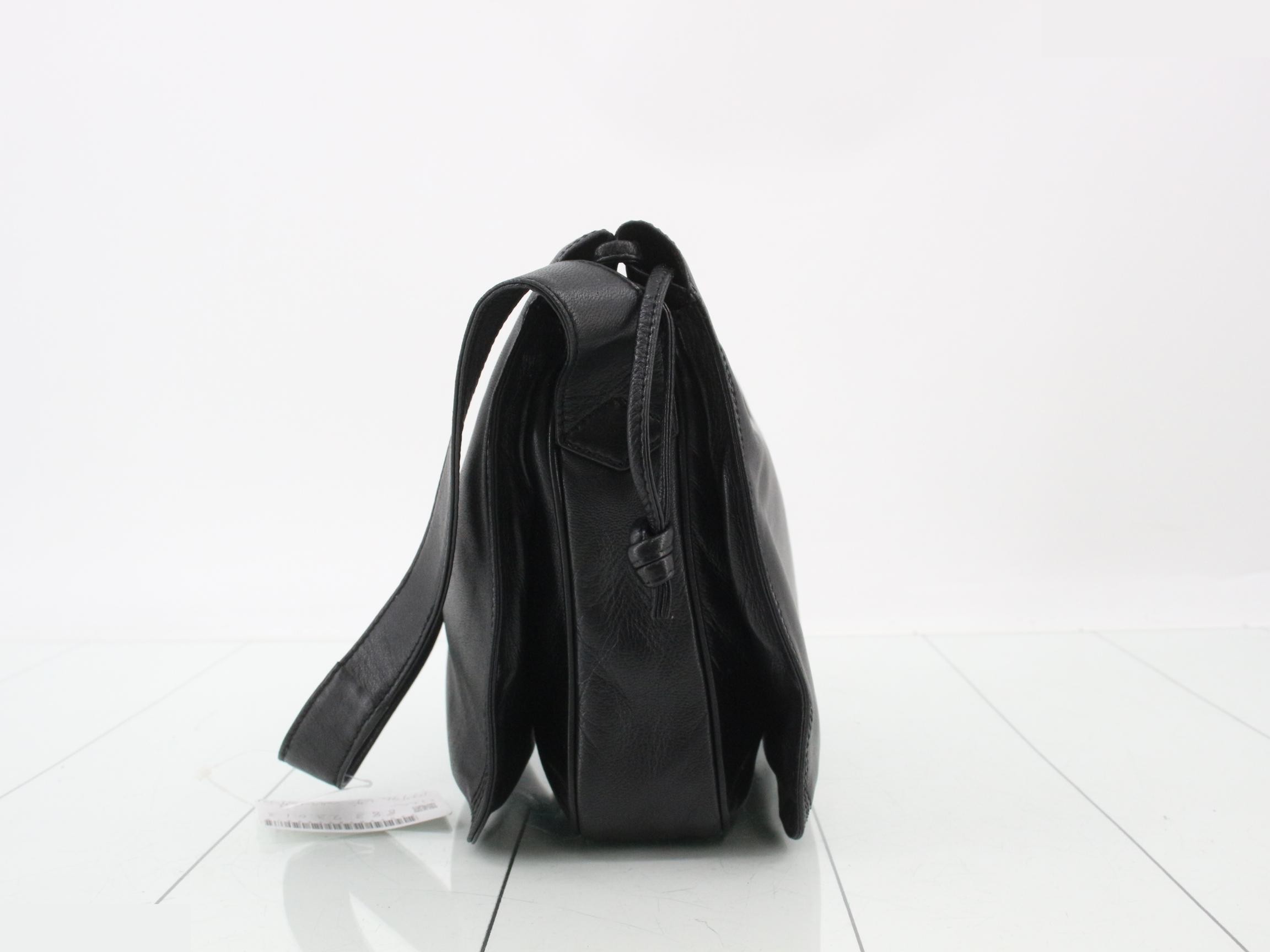 Anagram Leather Shoulder Bag, Black — view 4