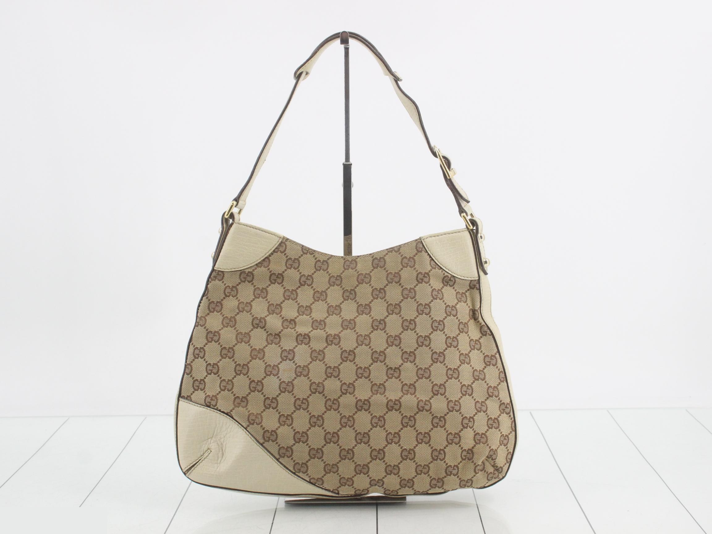 Hustler Horsebit GG Canvas Leather One-Shoulder Bag — view 2