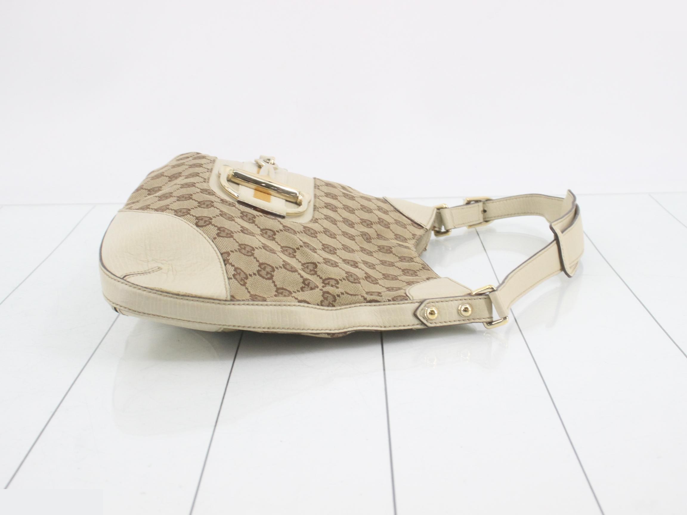 Hustler Horsebit GG Canvas Leather One-Shoulder Bag — view 3