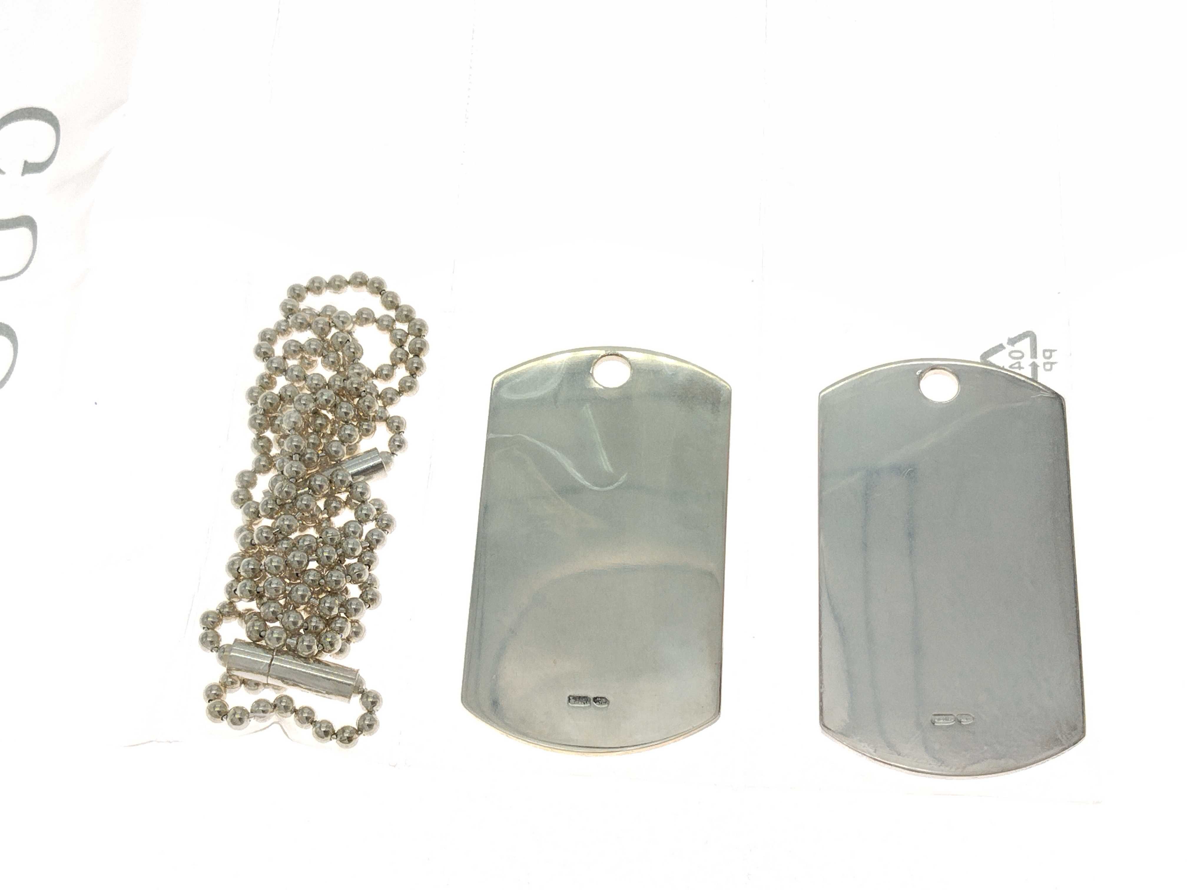 Dog Tag Plate Necklace, SV925, 53g (VO7868) — view 2