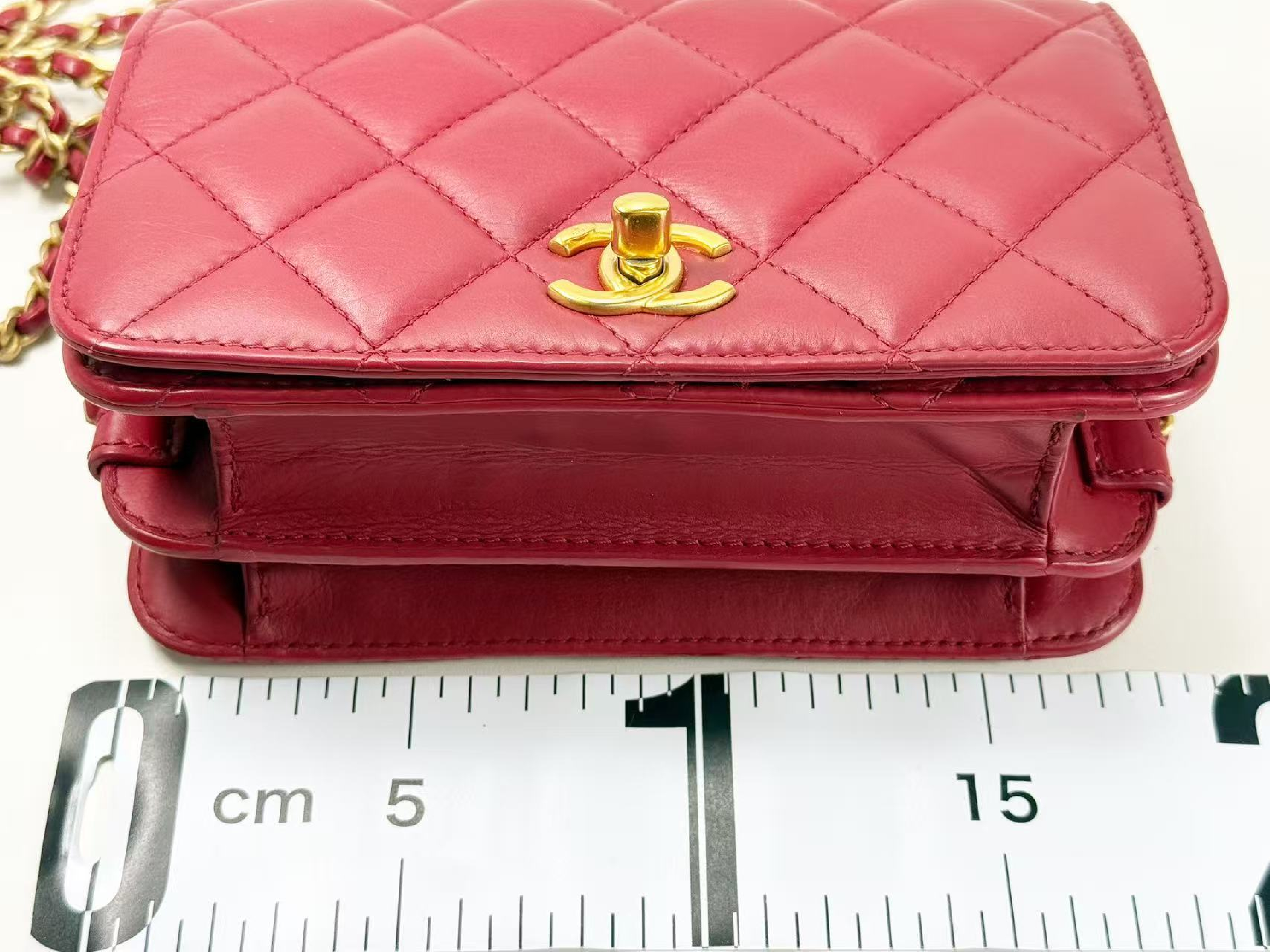 Mini Mat Tanlock, W20cm (approx.), serial number in the 27 range, with authenticity card and seal. Vintage gold hardware. Shoulder bag. 27121621. — view 4