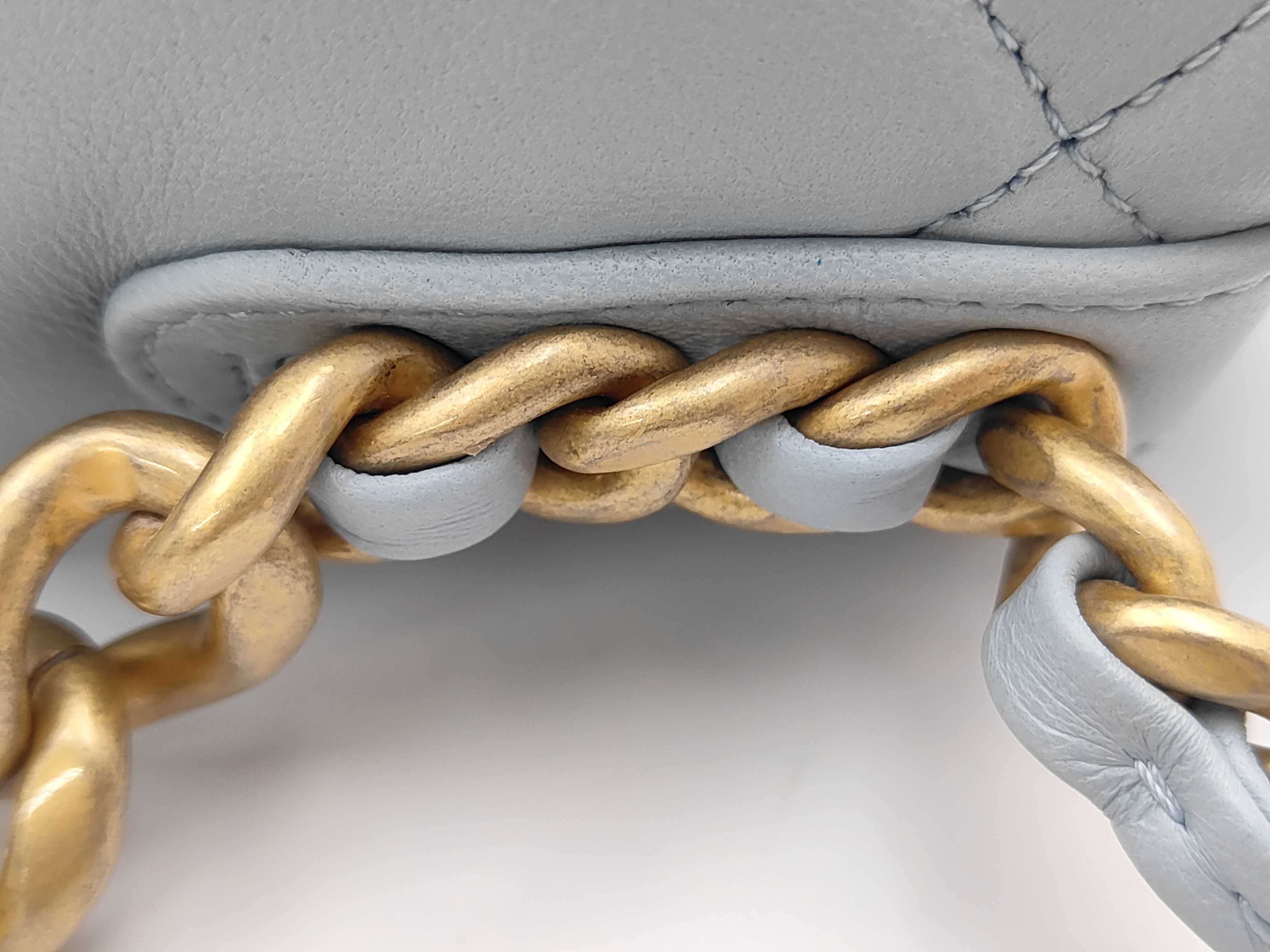 19 Lambskin Chain Shoulder Bag Light Blue Shoulder Bag — view 5