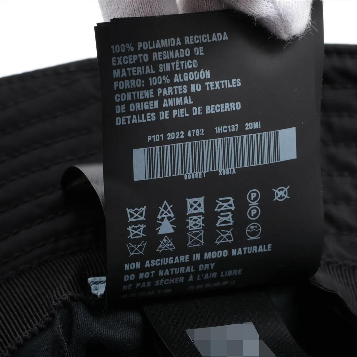 1HC137 Re Nylon Bucket Hat S Polyamide Black — view 6