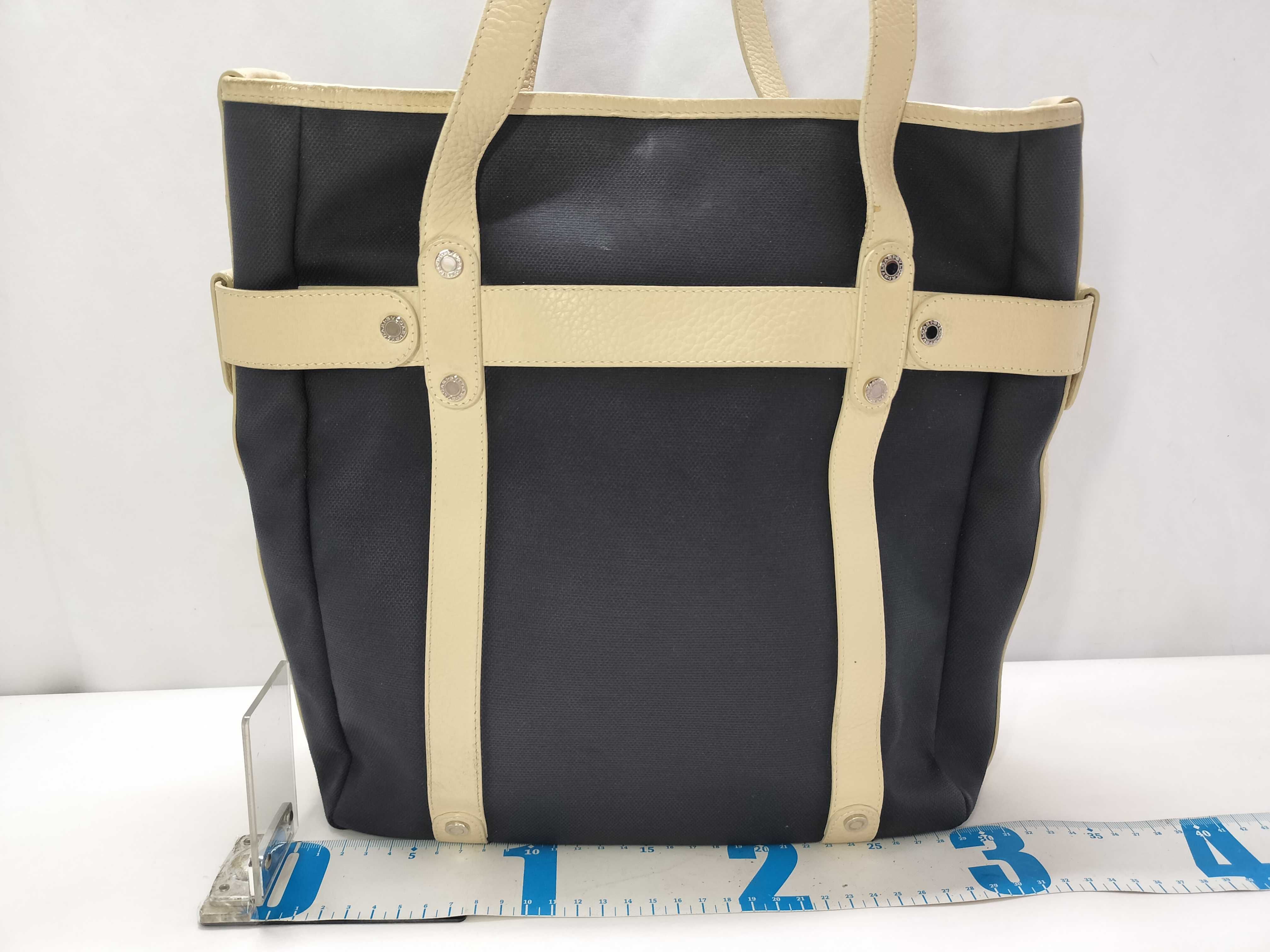 Bulgari Bicolor Tote Cabas x Leather Black x Cream Tote Bag — view 2