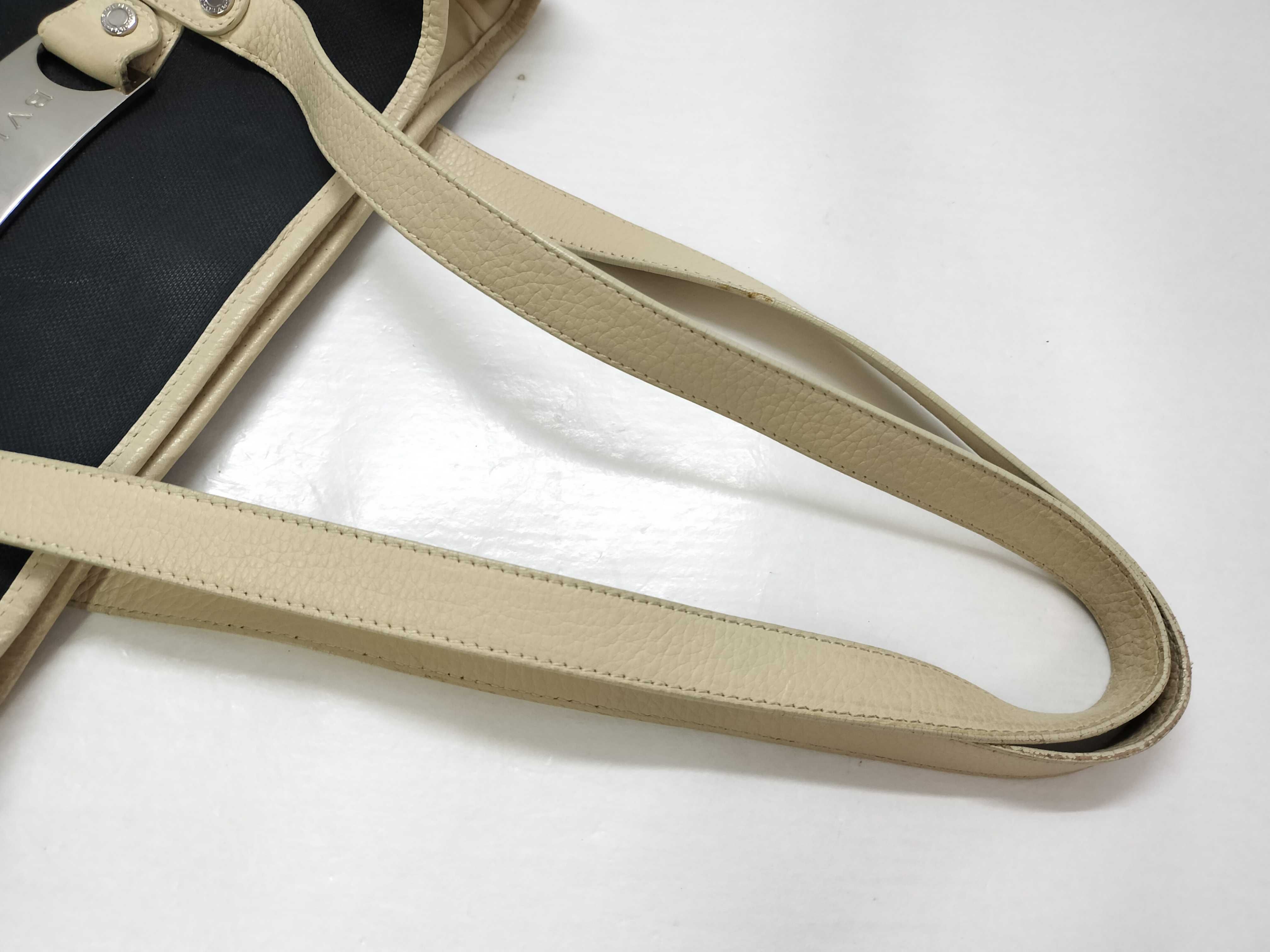 Bulgari Bicolor Tote Cabas x Leather Black x Cream Tote Bag — view 3
