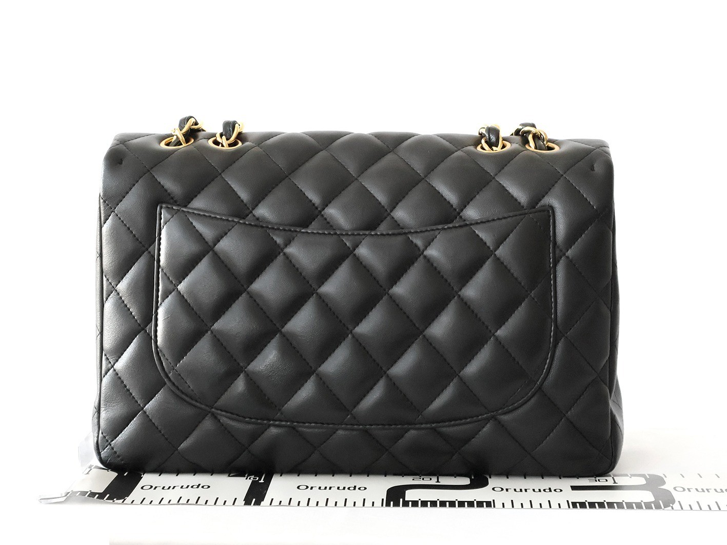 Large Matelassé Lambskin Double Chain Shoulder Bag, Black — view 2