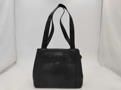 Caviar Skin Logo Tote Bag Black 4705732 Tote Bag