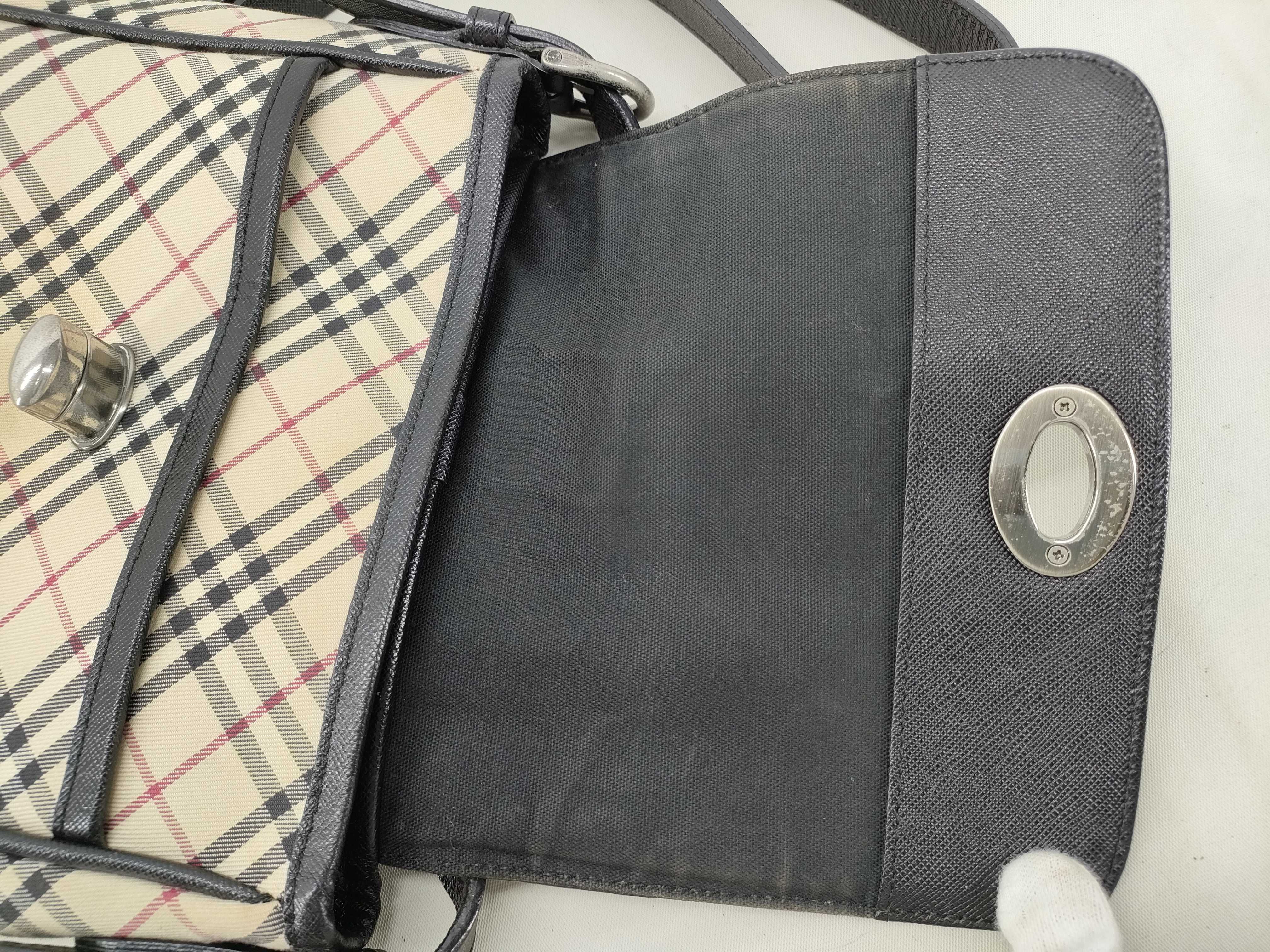 Shoulder Bag, Nova Check Pattern, Turnlock Closure, Canvas & Leather — view 7