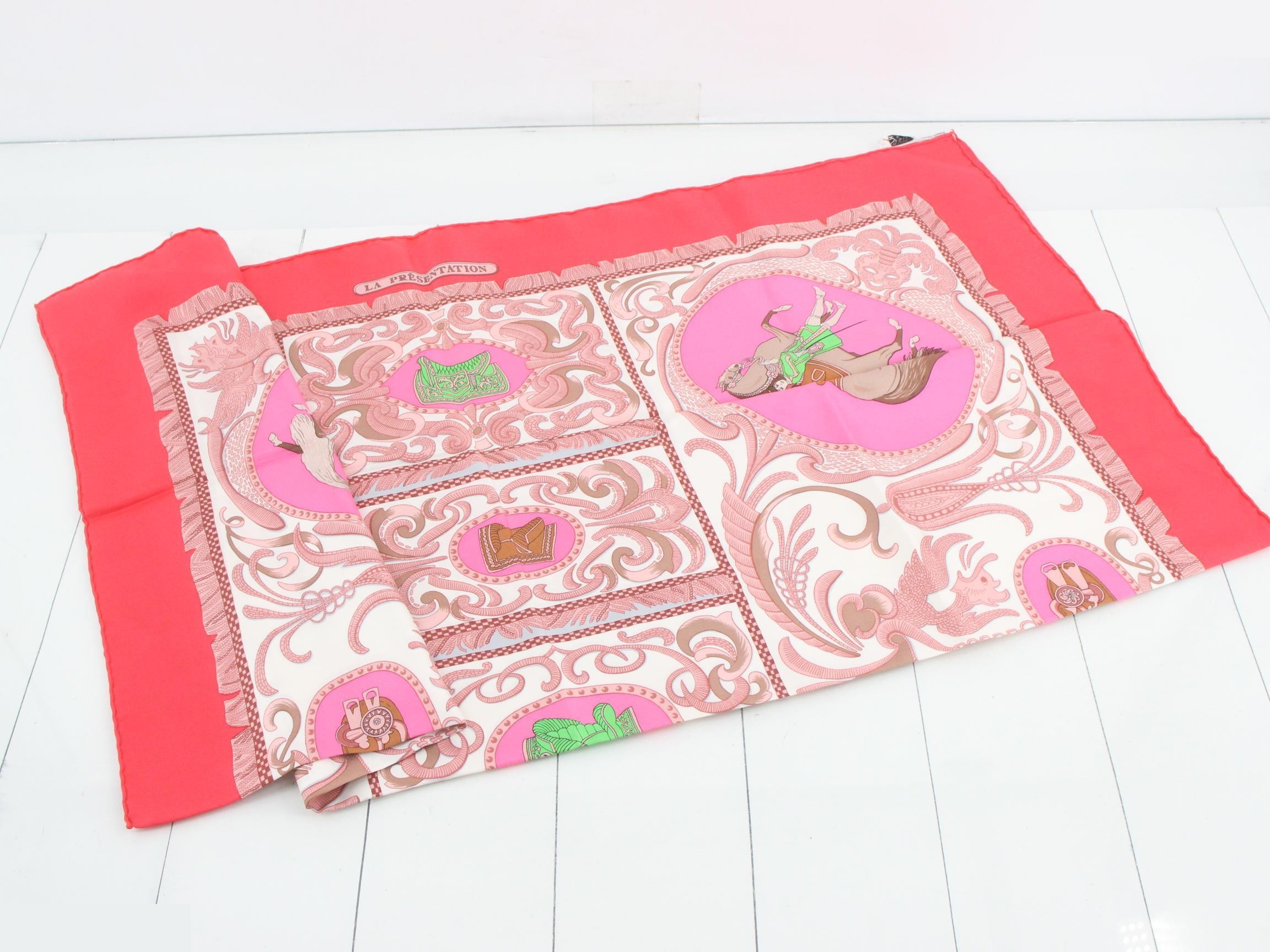 Carre 90 Scarf, Red — view 3