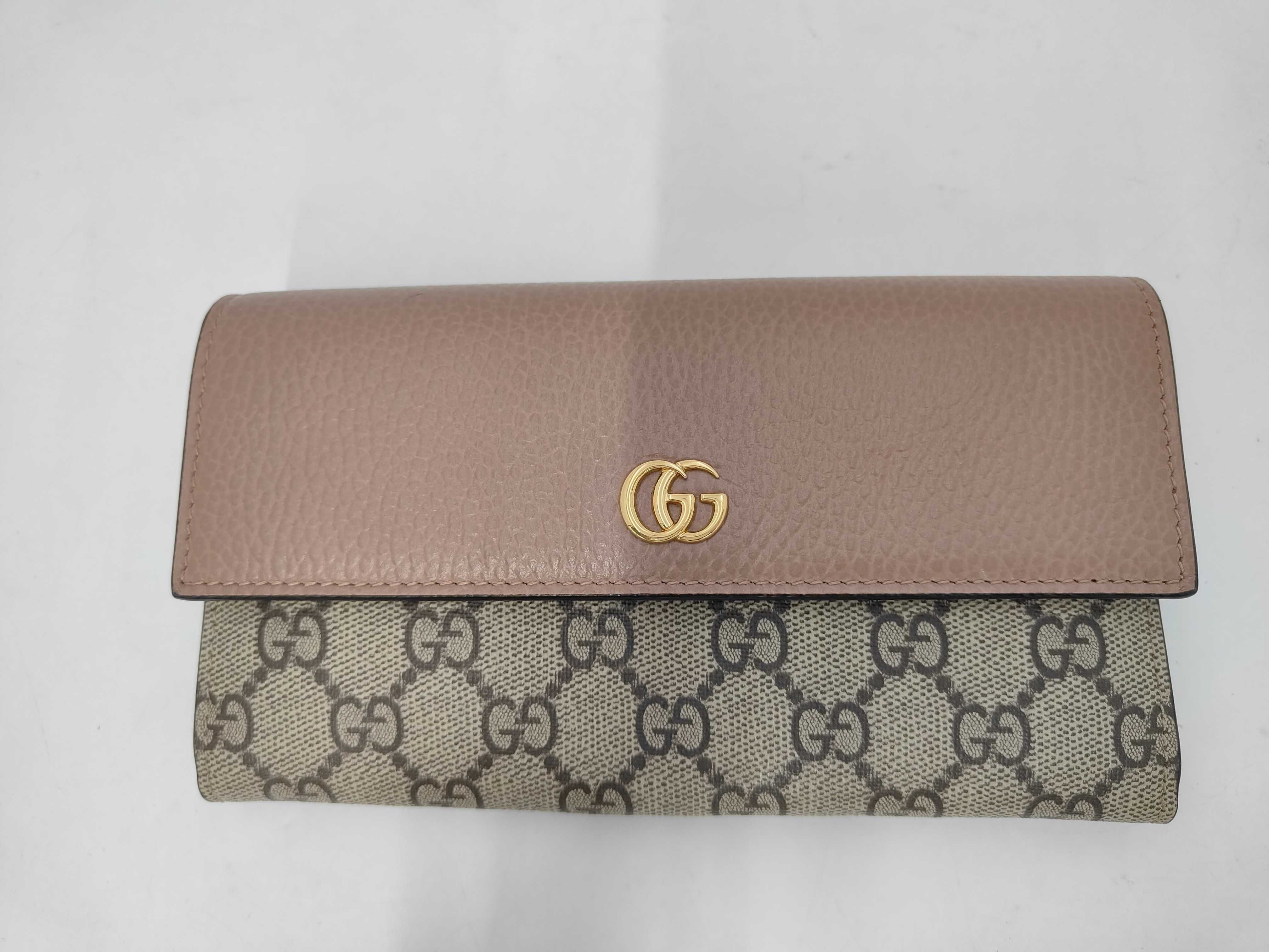 GG Plus Petite Marmont Long Wallet, PVC, Beige, 456116