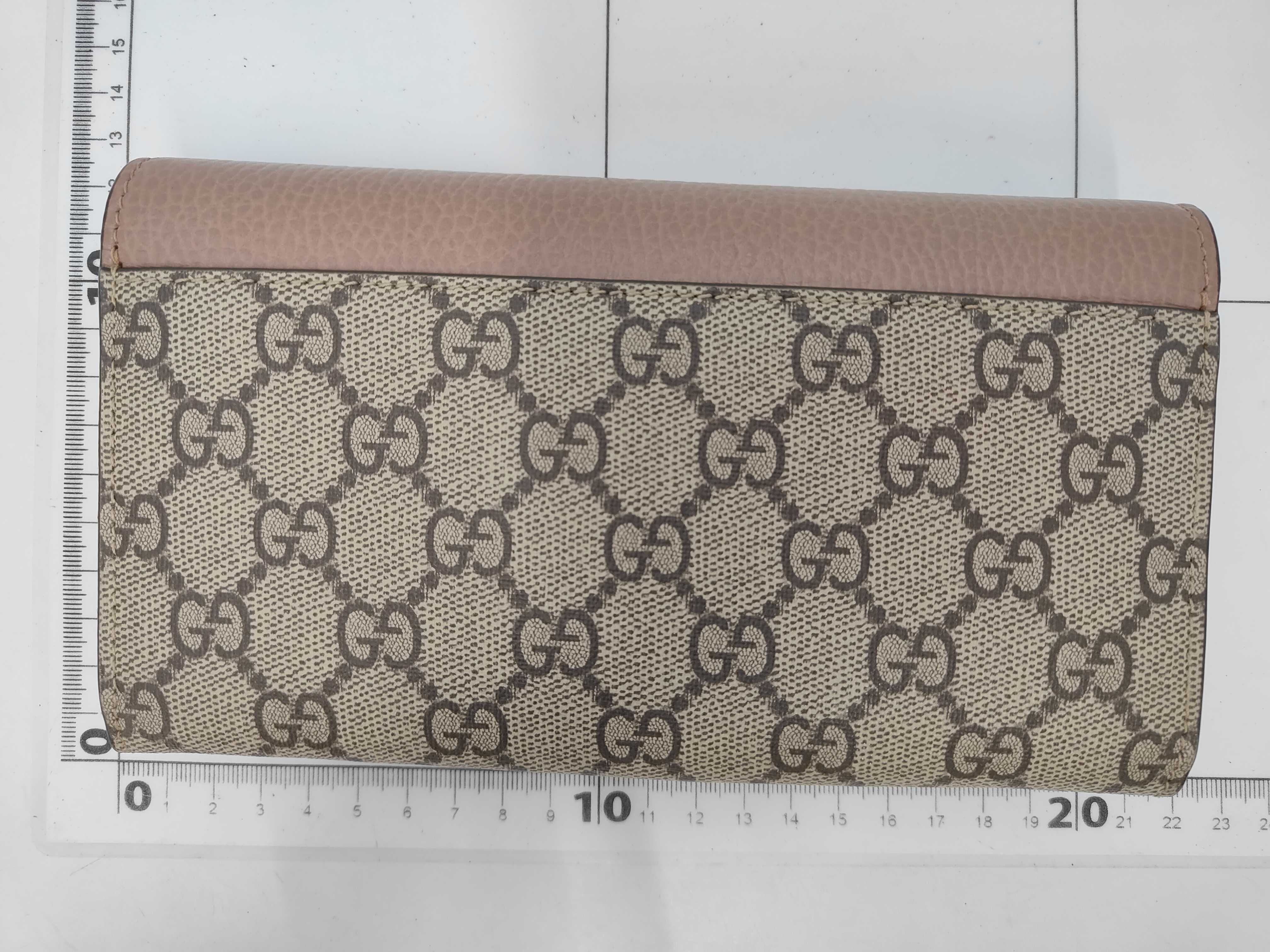 GG Plus Petite Marmont Long Wallet, PVC, Beige, 456116 — view 2