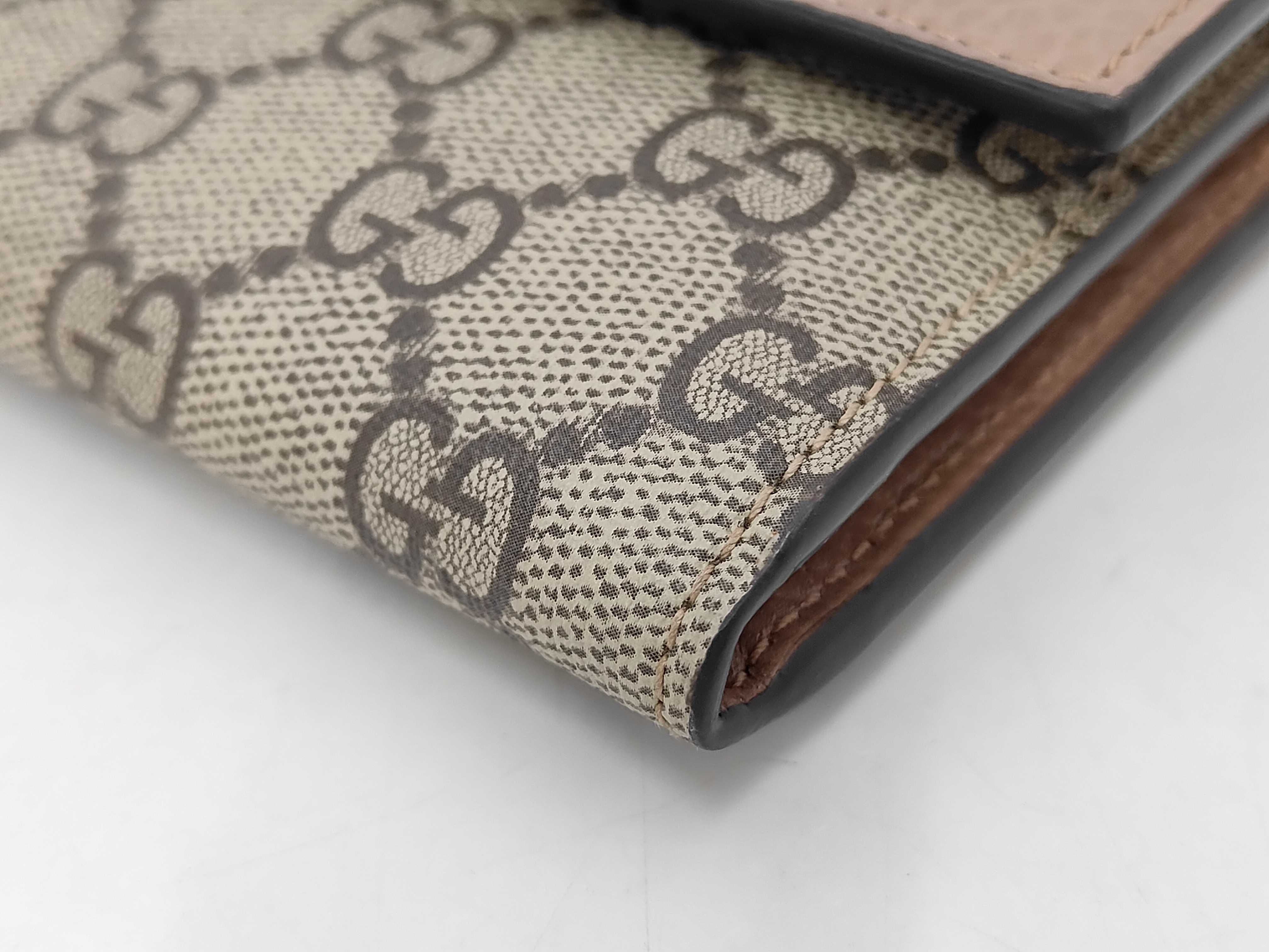 GG Plus Petite Marmont Long Wallet, PVC, Beige, 456116 — view 3