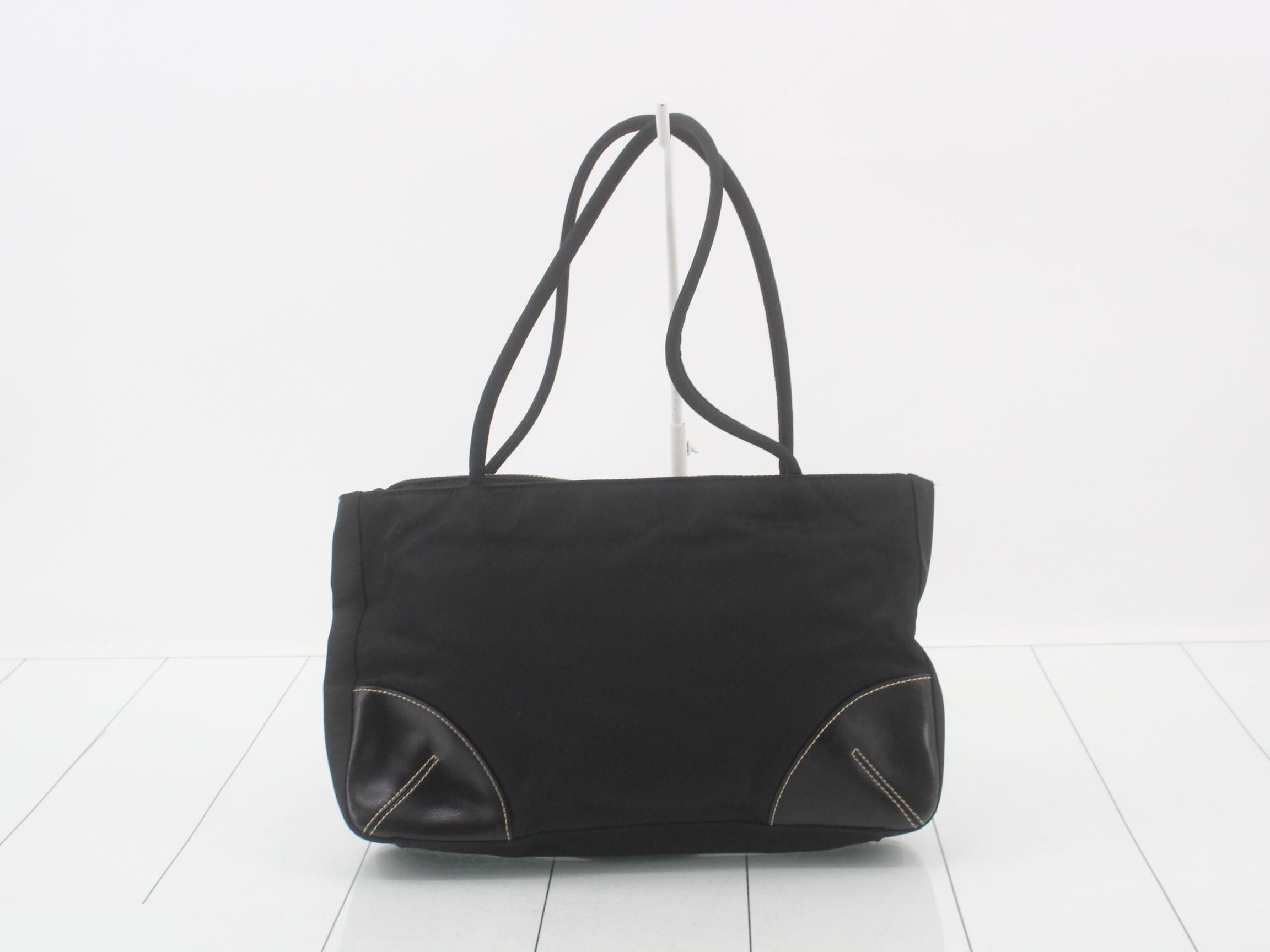 BR1044 Tote Bag, Nylon x Leather, Black — view 2