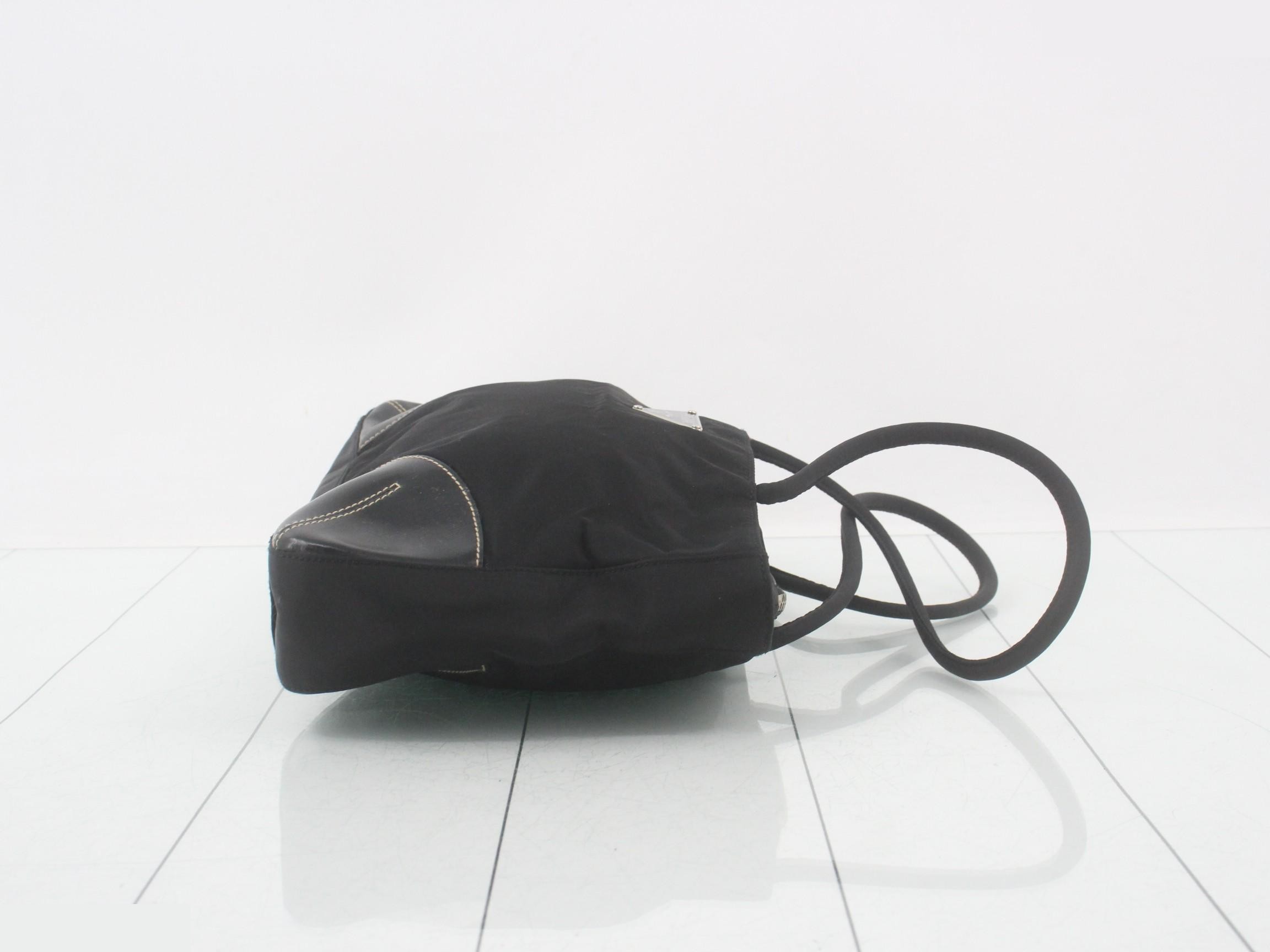 BR1044 Tote Bag, Nylon x Leather, Black — view 3