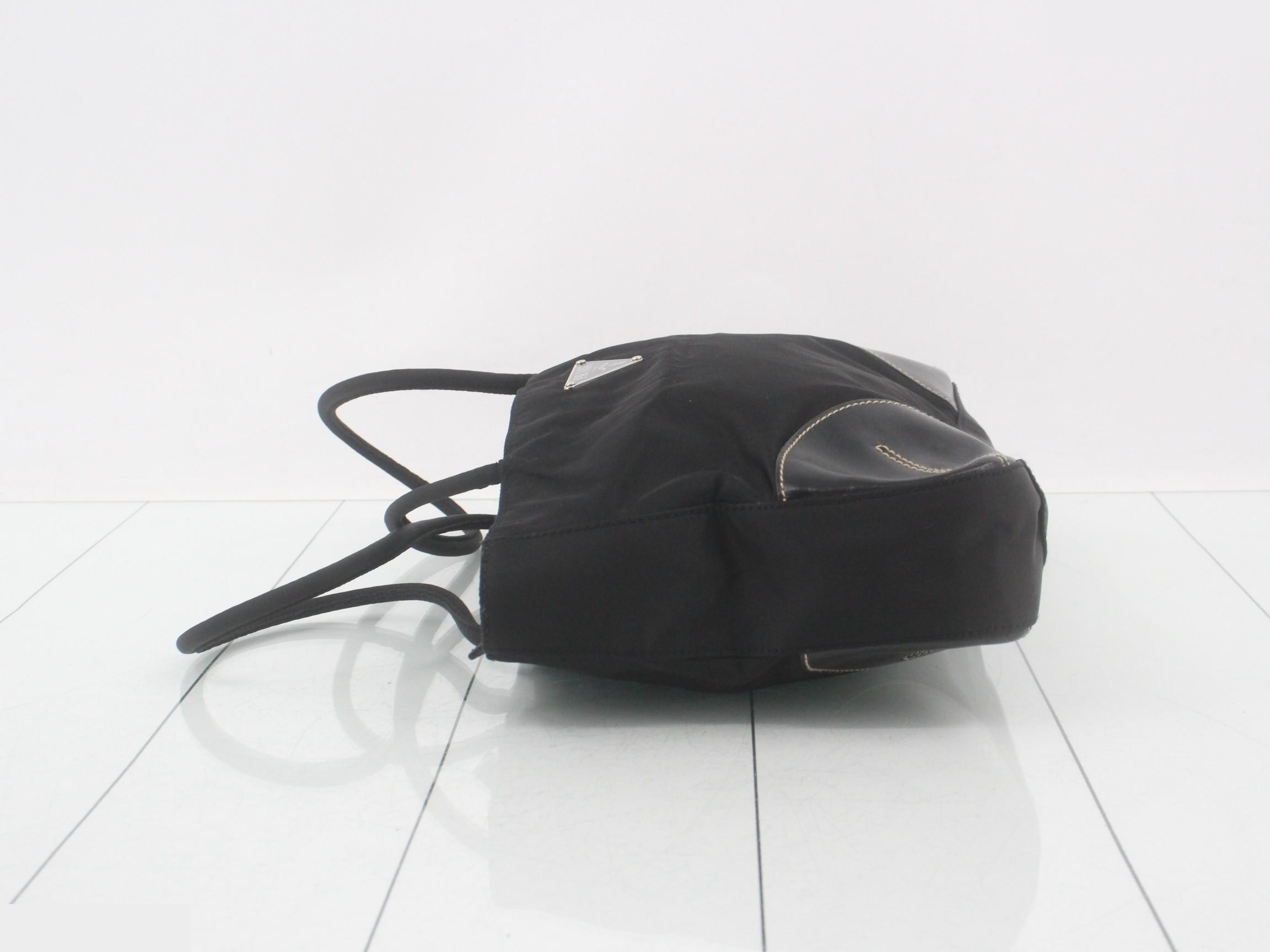 BR1044 Tote Bag, Nylon x Leather, Black — view 4