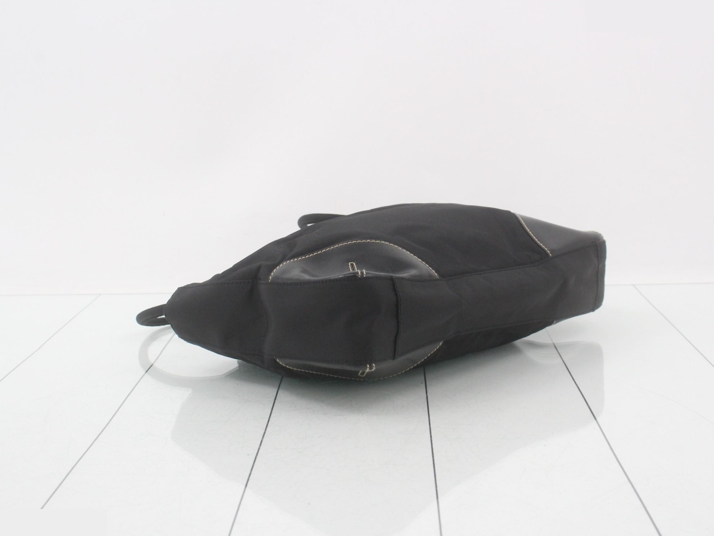 BR1044 Tote Bag, Nylon x Leather, Black — view 5