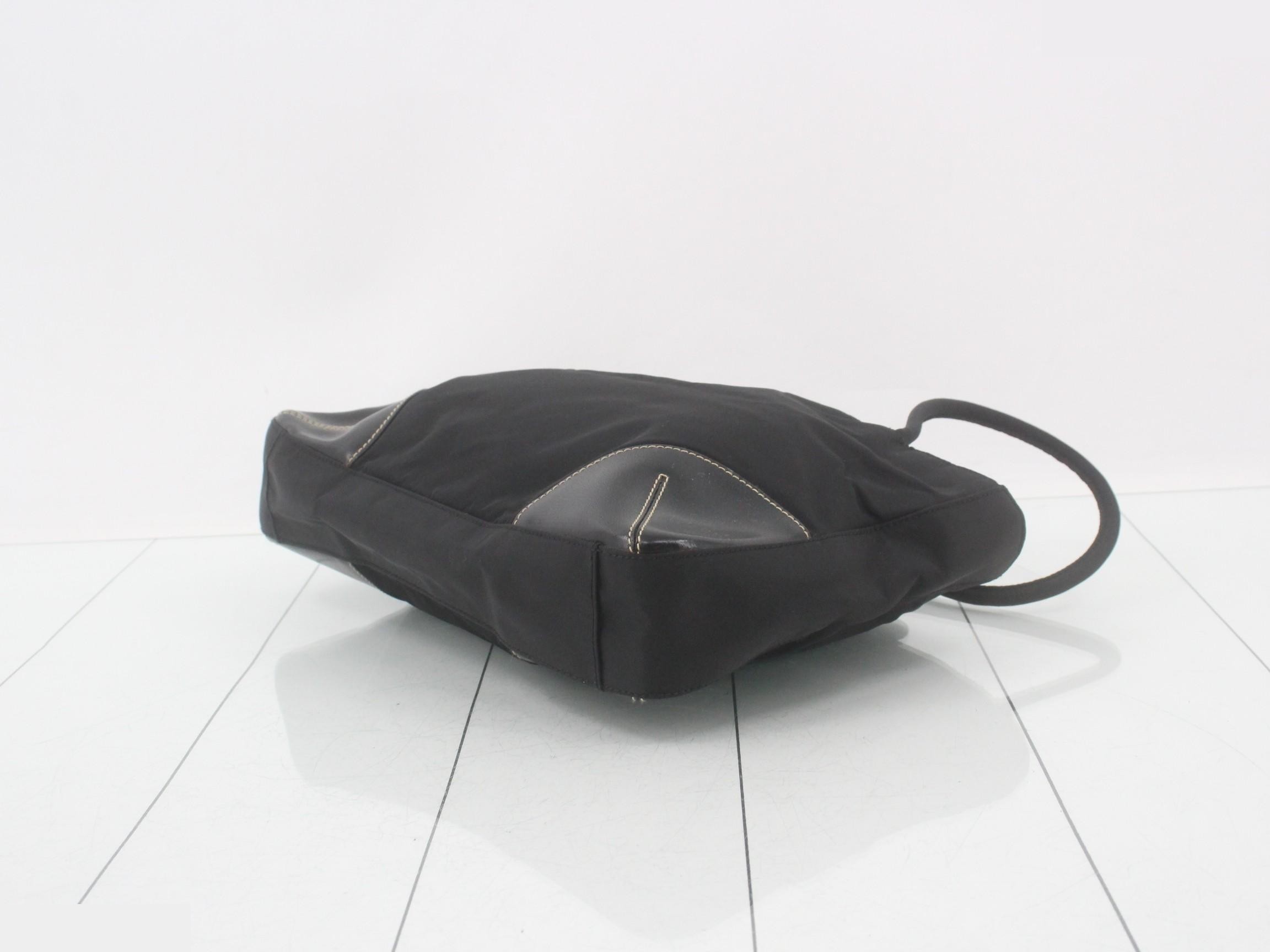 BR1044 Tote Bag, Nylon x Leather, Black — view 6