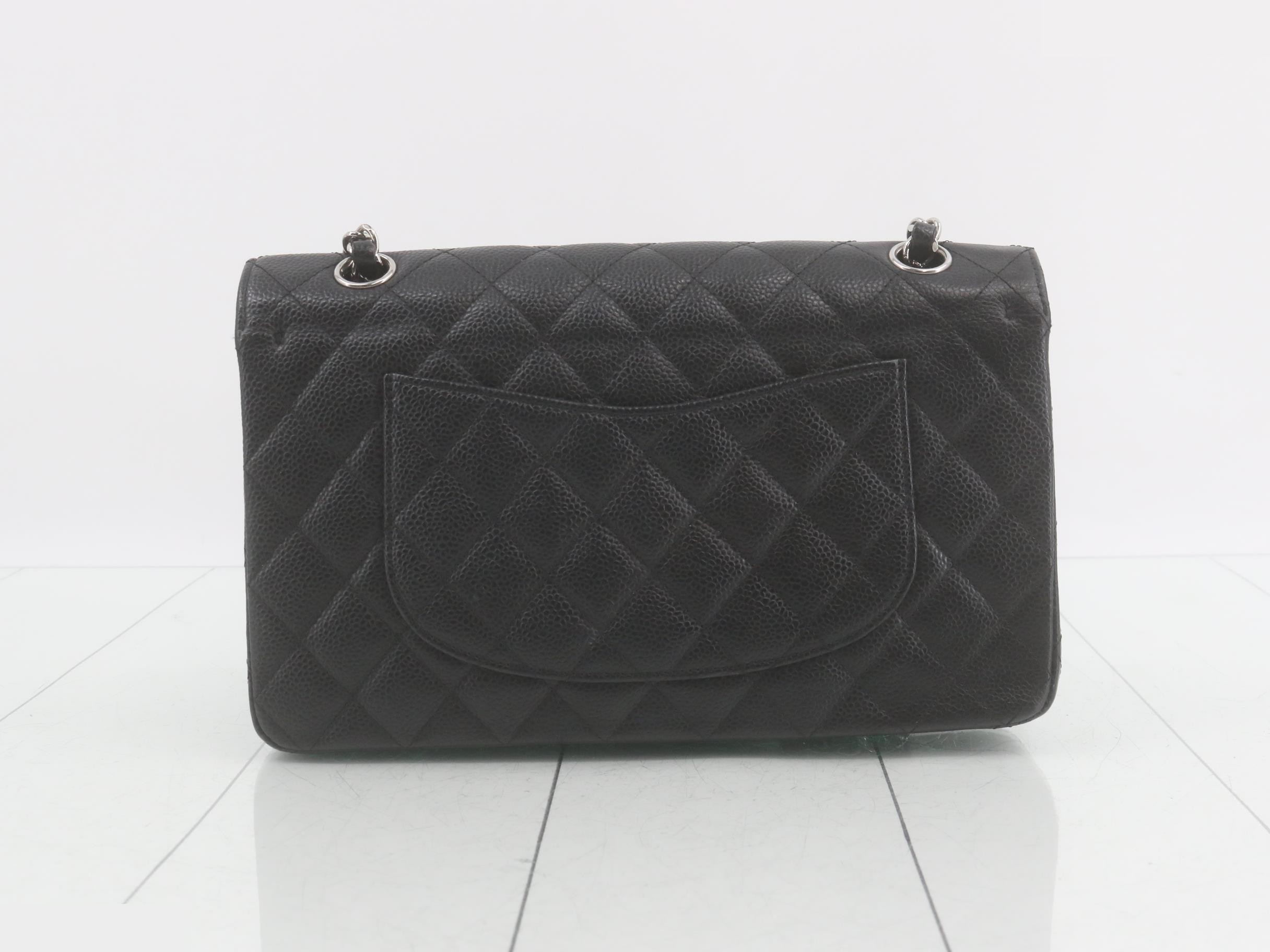 Matelassé 25 Caviar Skin Double Flap Double Chain Shoulder Bag — view 2