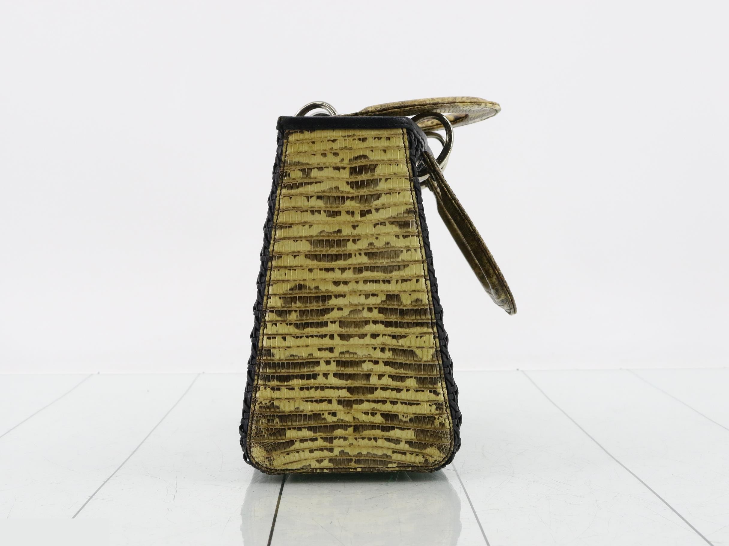 Lady Dior Python Woven Leather Handbag — view 4