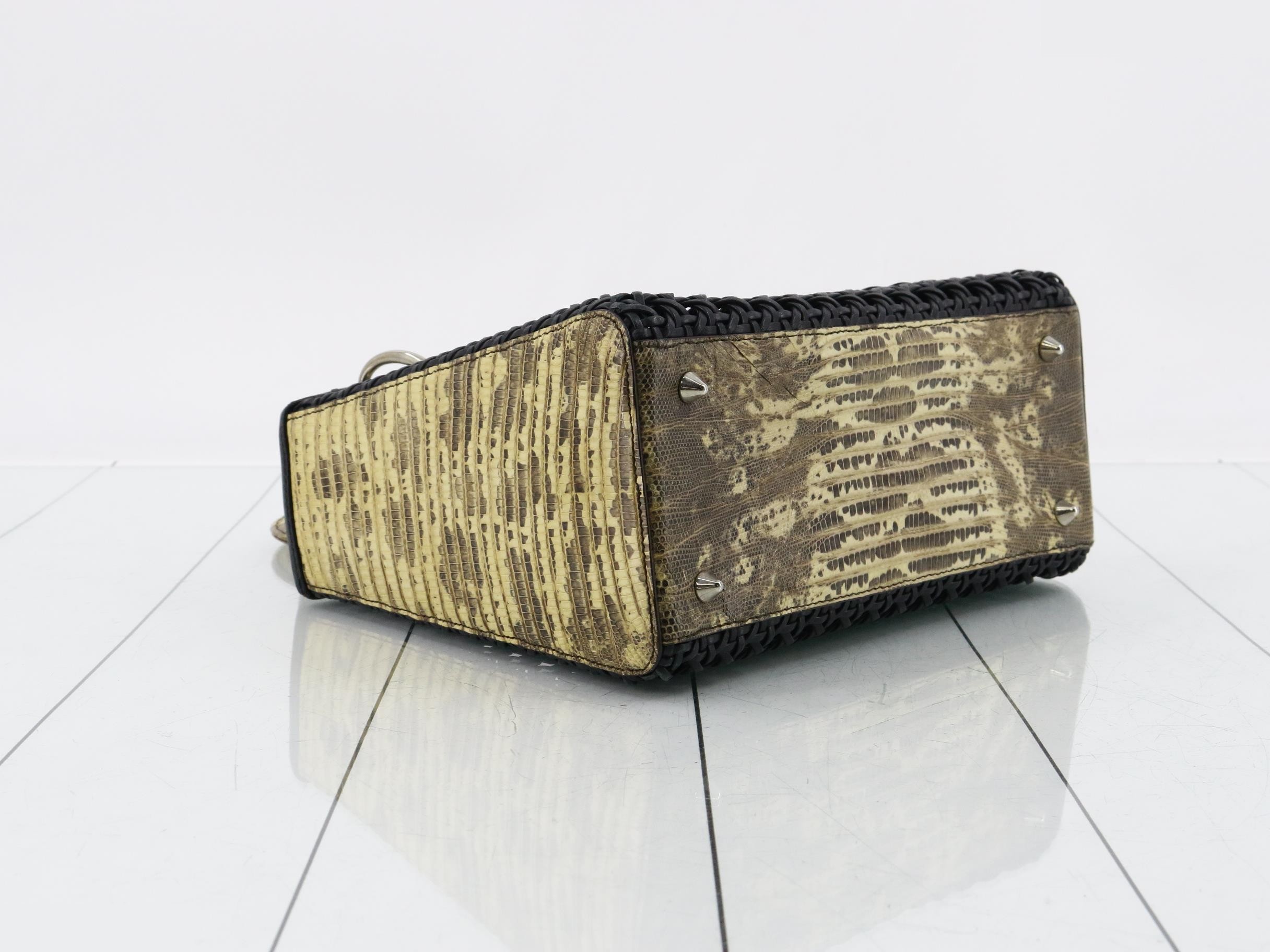 Lady Dior Python Woven Leather Handbag — view 5