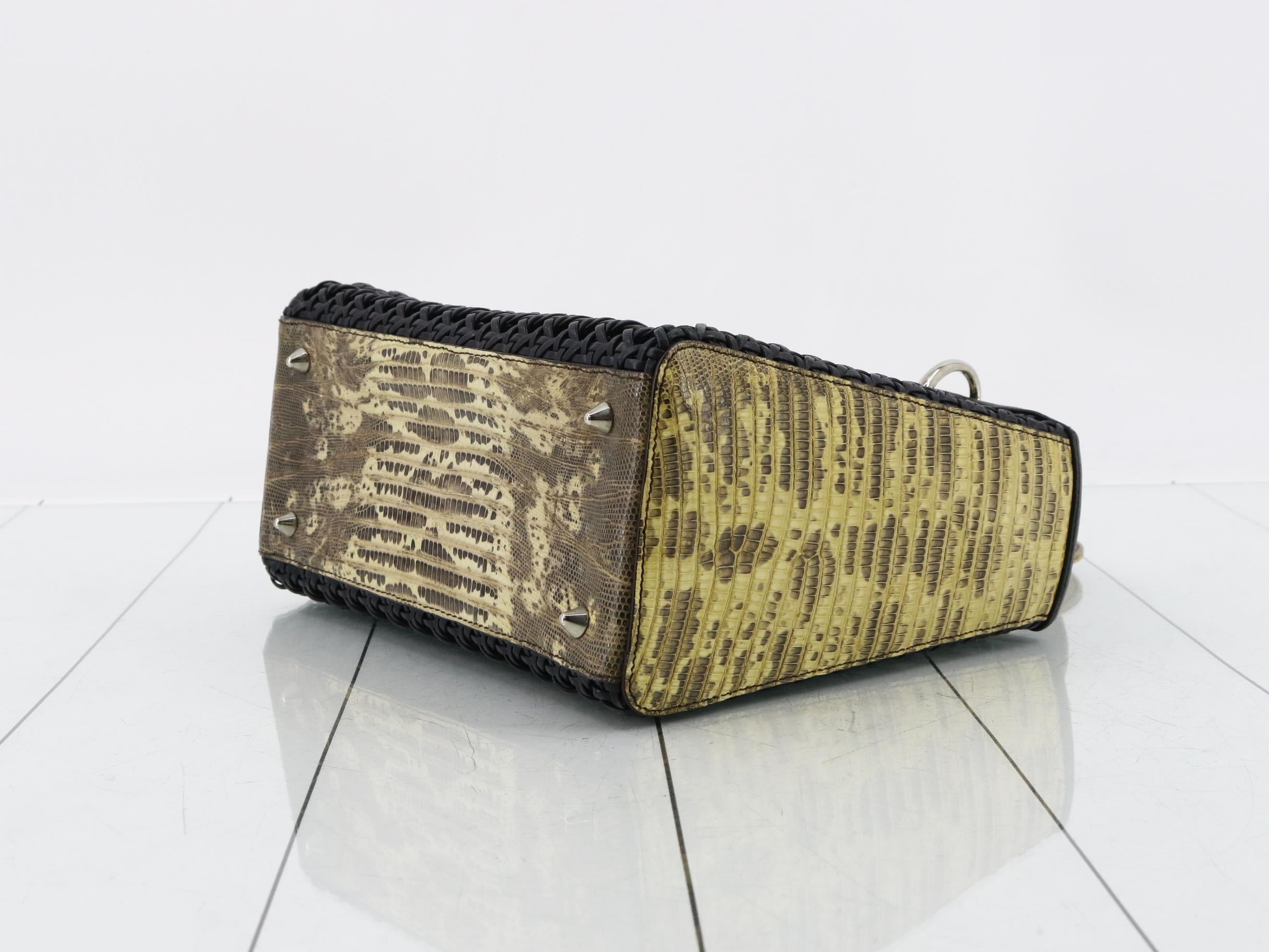 Lady Dior Python Woven Leather Handbag — view 6