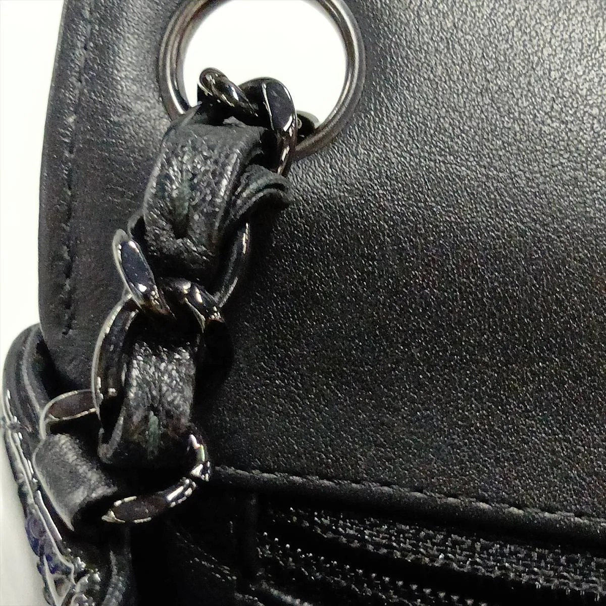 Mini Matelassé 17 Patent Leather Single Flap Single Chain Bag, Black with Black Hardware, P3PH63E6, Random Plate, A35200 — view 14