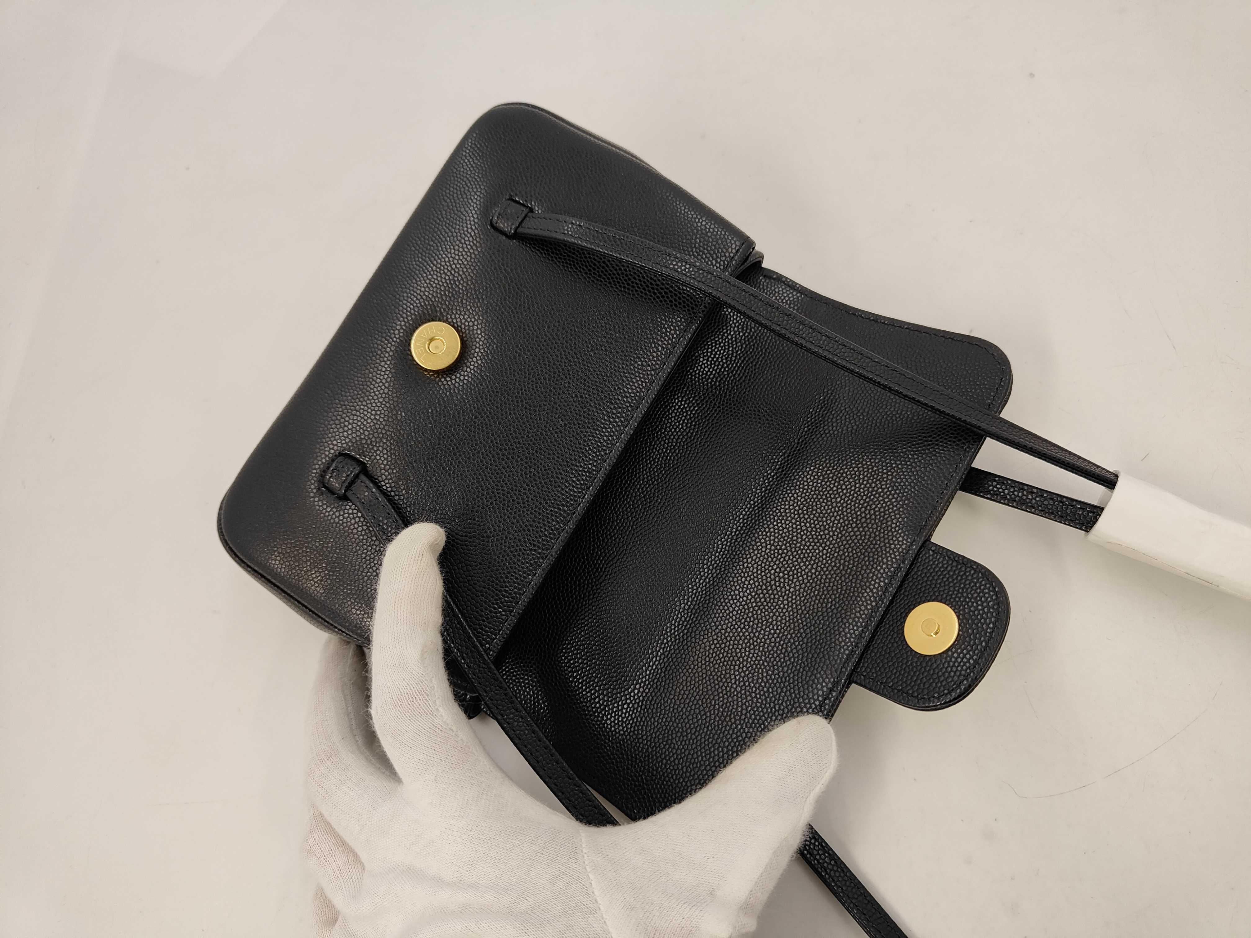 Preppy Coco Shoulder Bag, Caviar Leather, Black, P1487816 (Shoulder Bag) — view 8