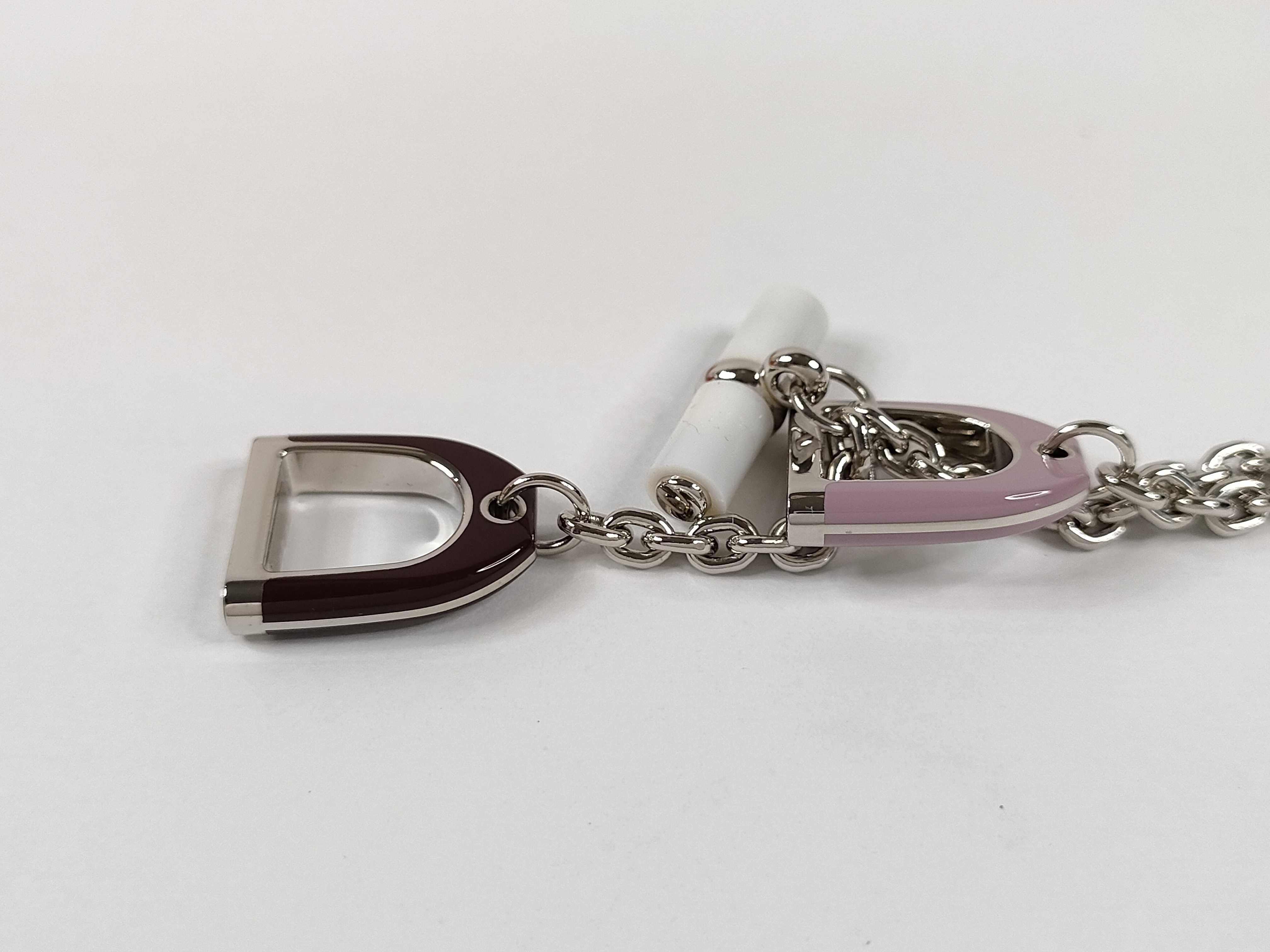 Etrier Necklace, Glycine x Bordeaux, Silver Hardware, Unused. — view 2